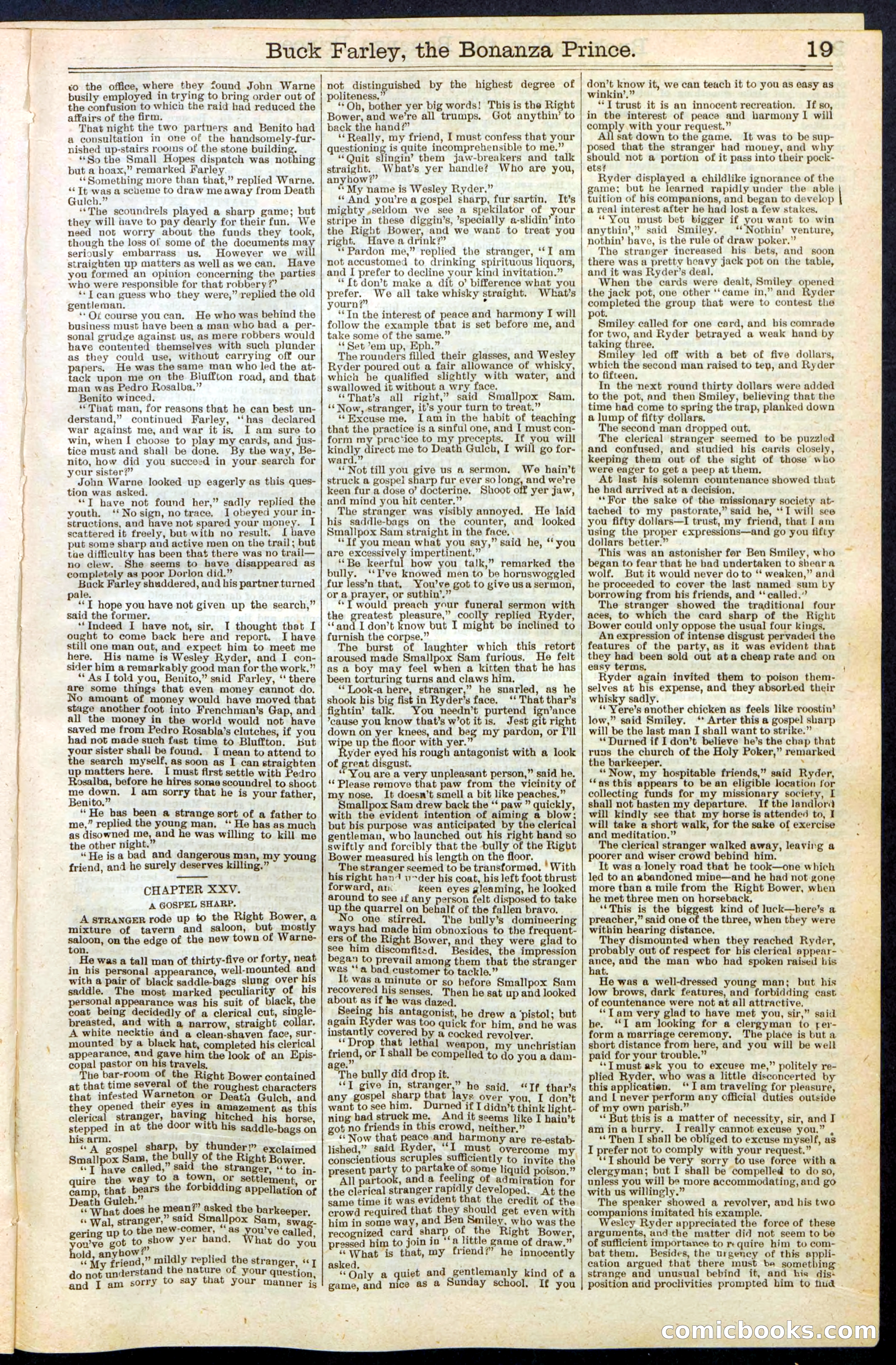 Beadle's New York Dime Library No. 209 — page 19 of 24