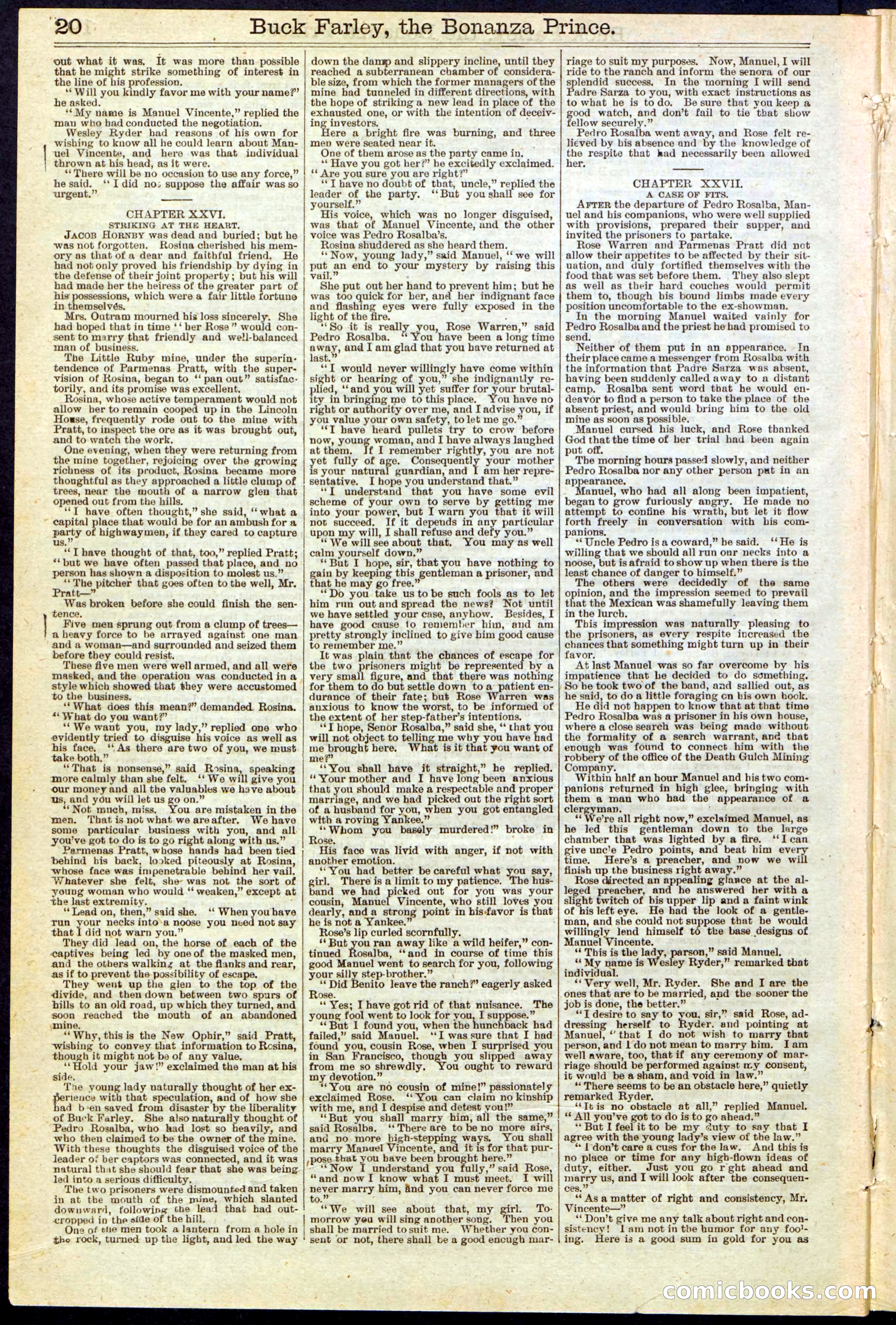 Beadle's New York Dime Library No. 209 — page 20 of 24
