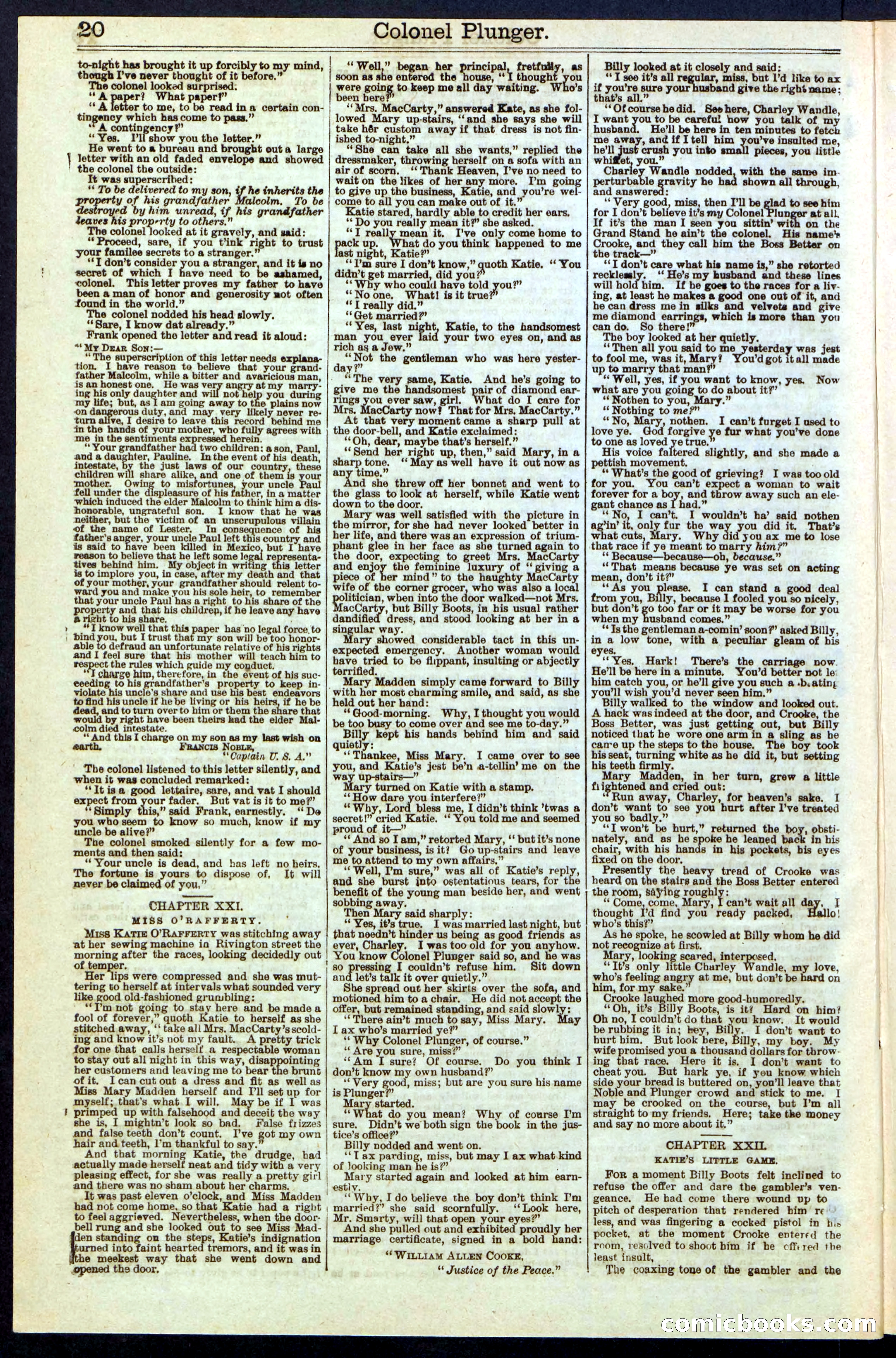 Beadle's Dime Library No. 211 — page 20 of 32