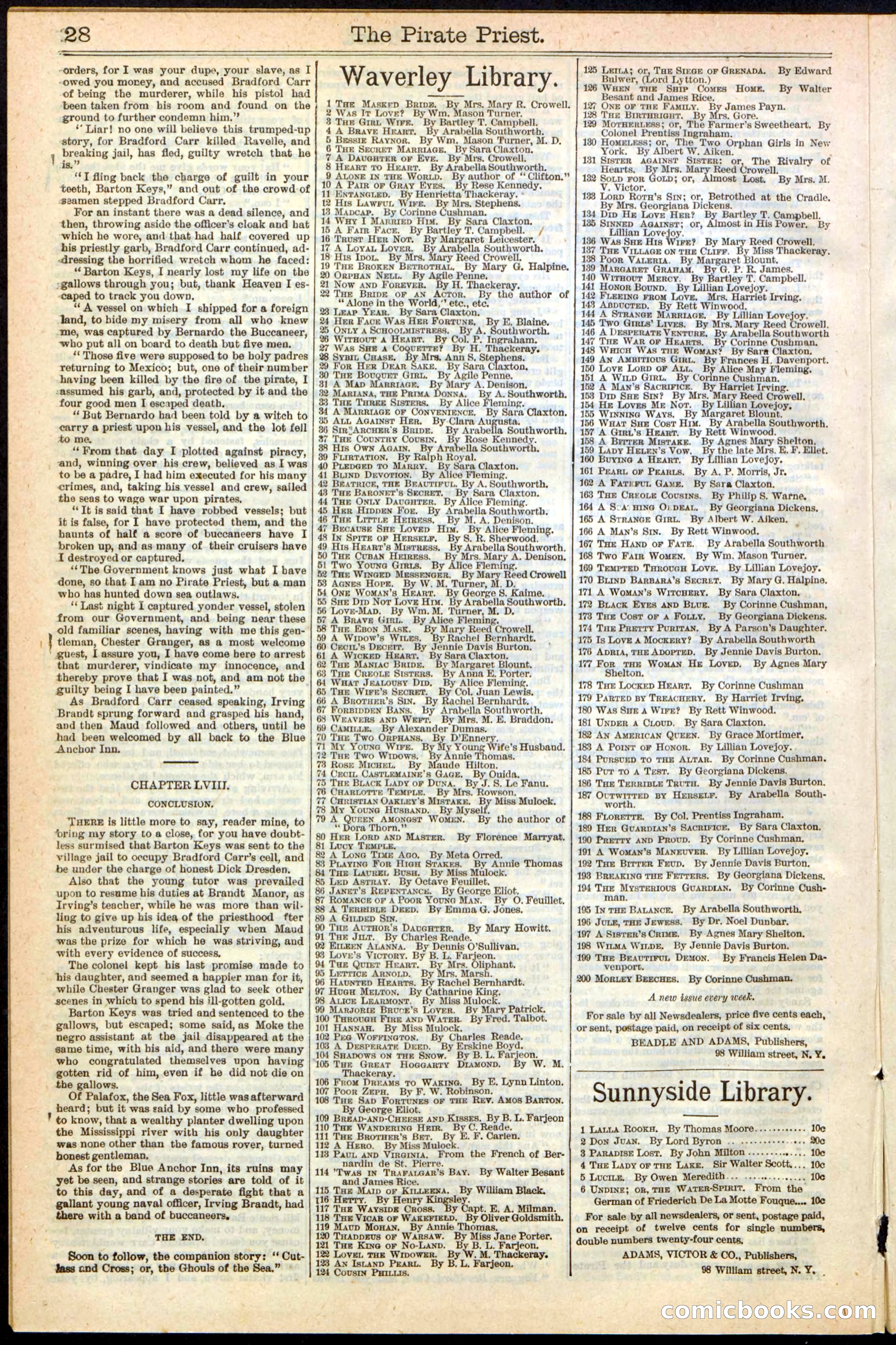 Beadle's New York Dime Library No. 255 — page 28 of 32
