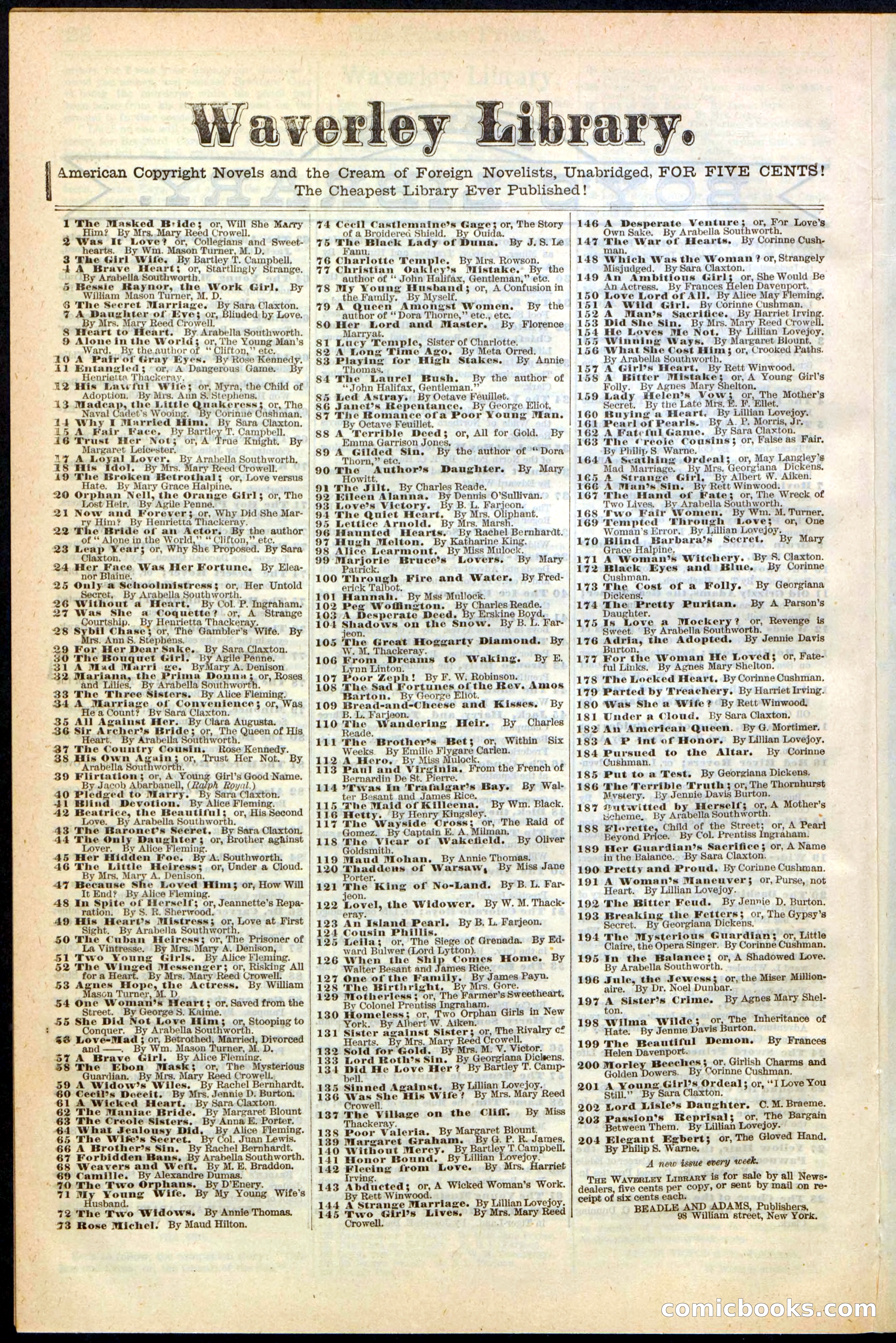 Beadle's New York Dime Library No. 255 — page 30 of 32