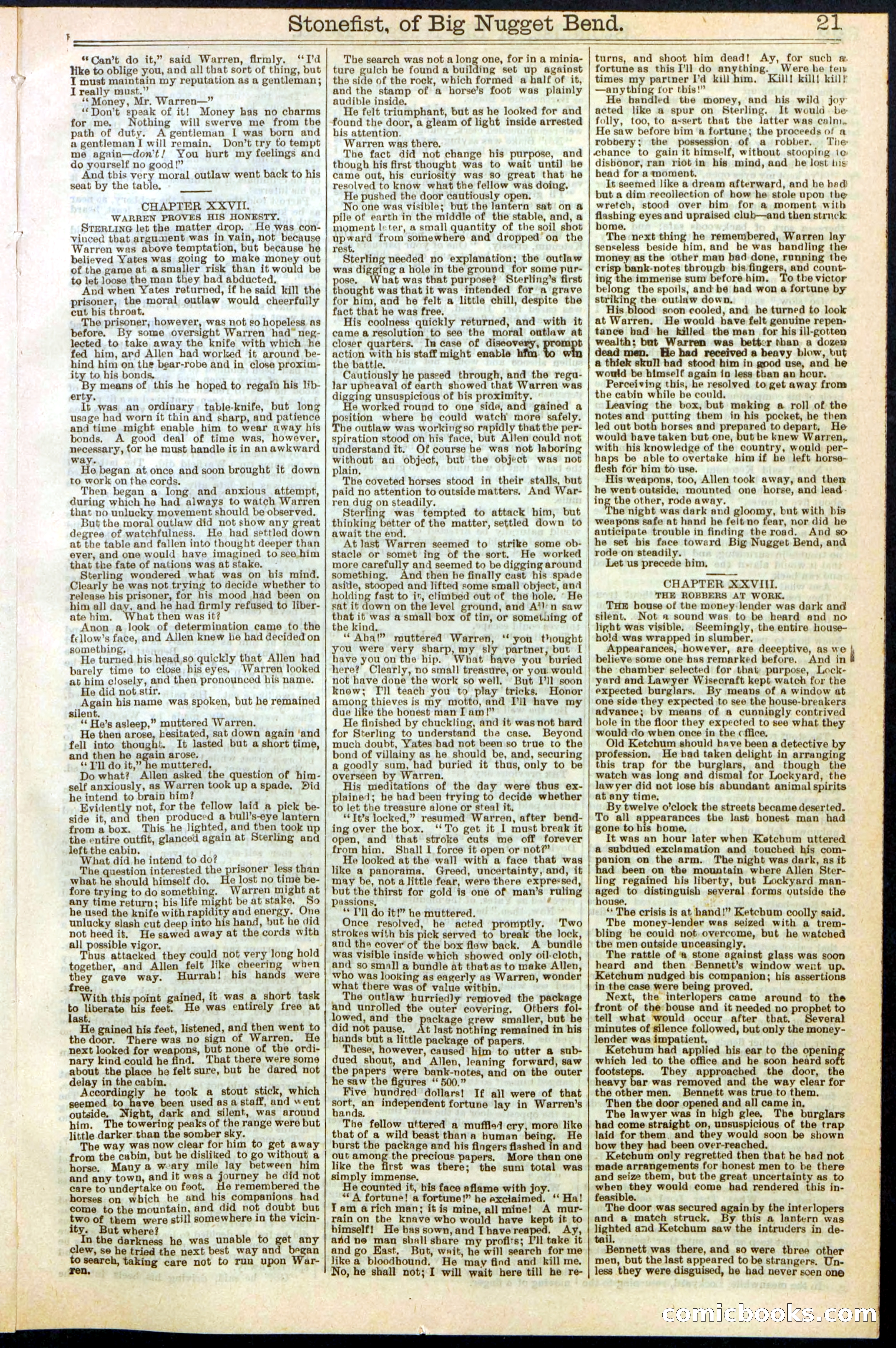 Beadle's New York Dime Library No. 271 — page 21 of 32