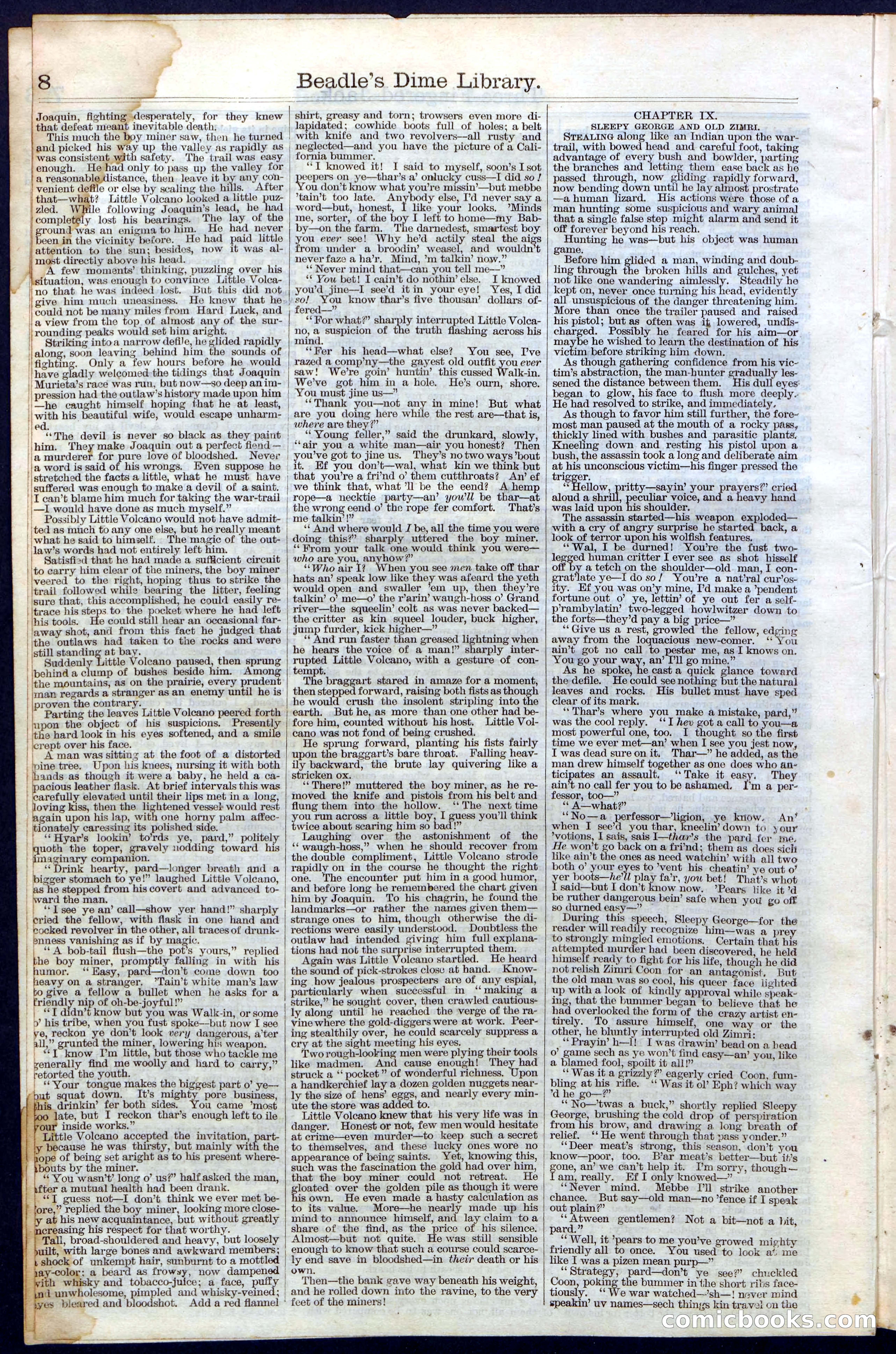 Beadle's New York Dime Library No. 28 — page 8 of 32