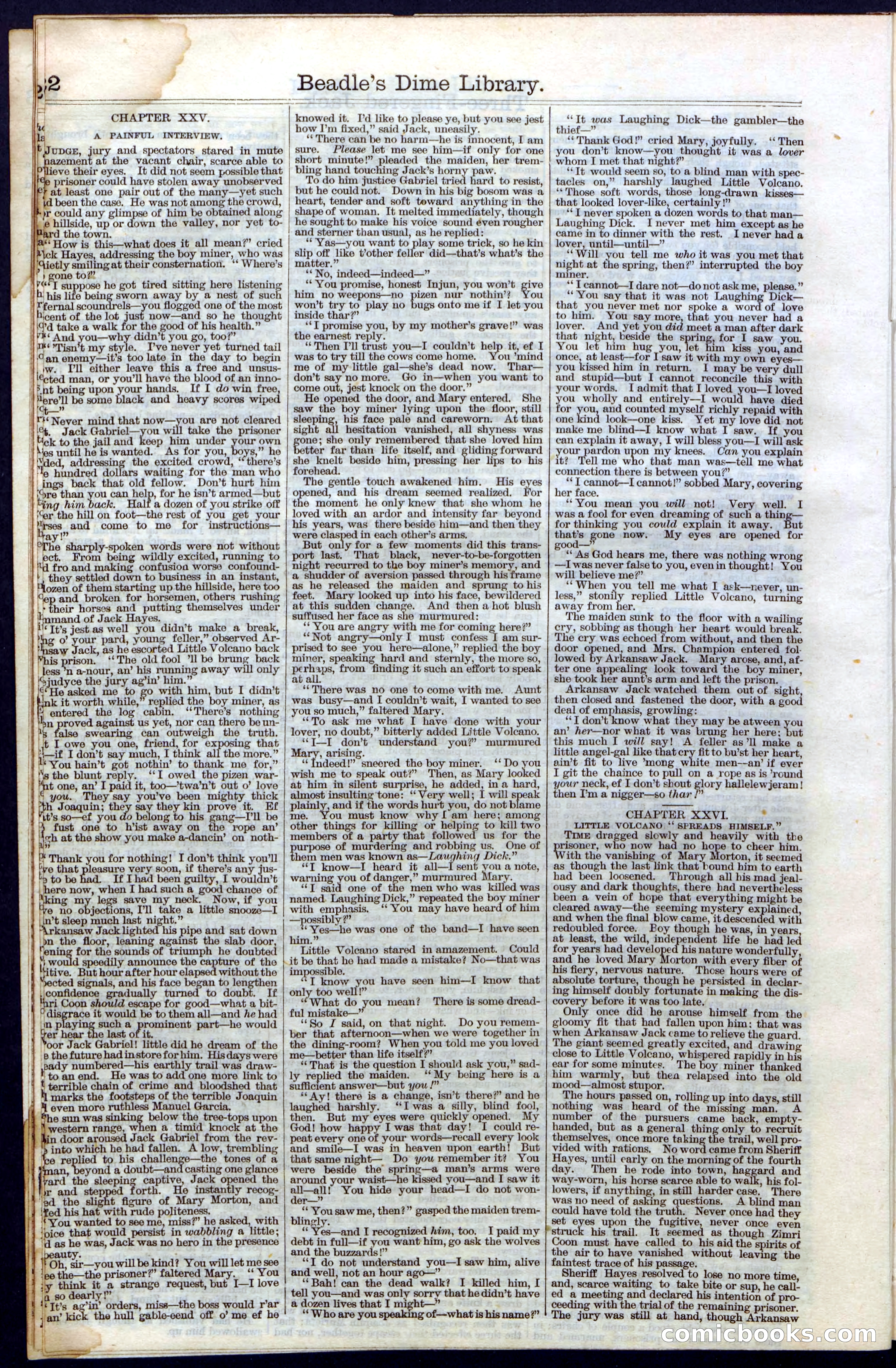 Beadle's New York Dime Library No. 28 — page 22 of 32