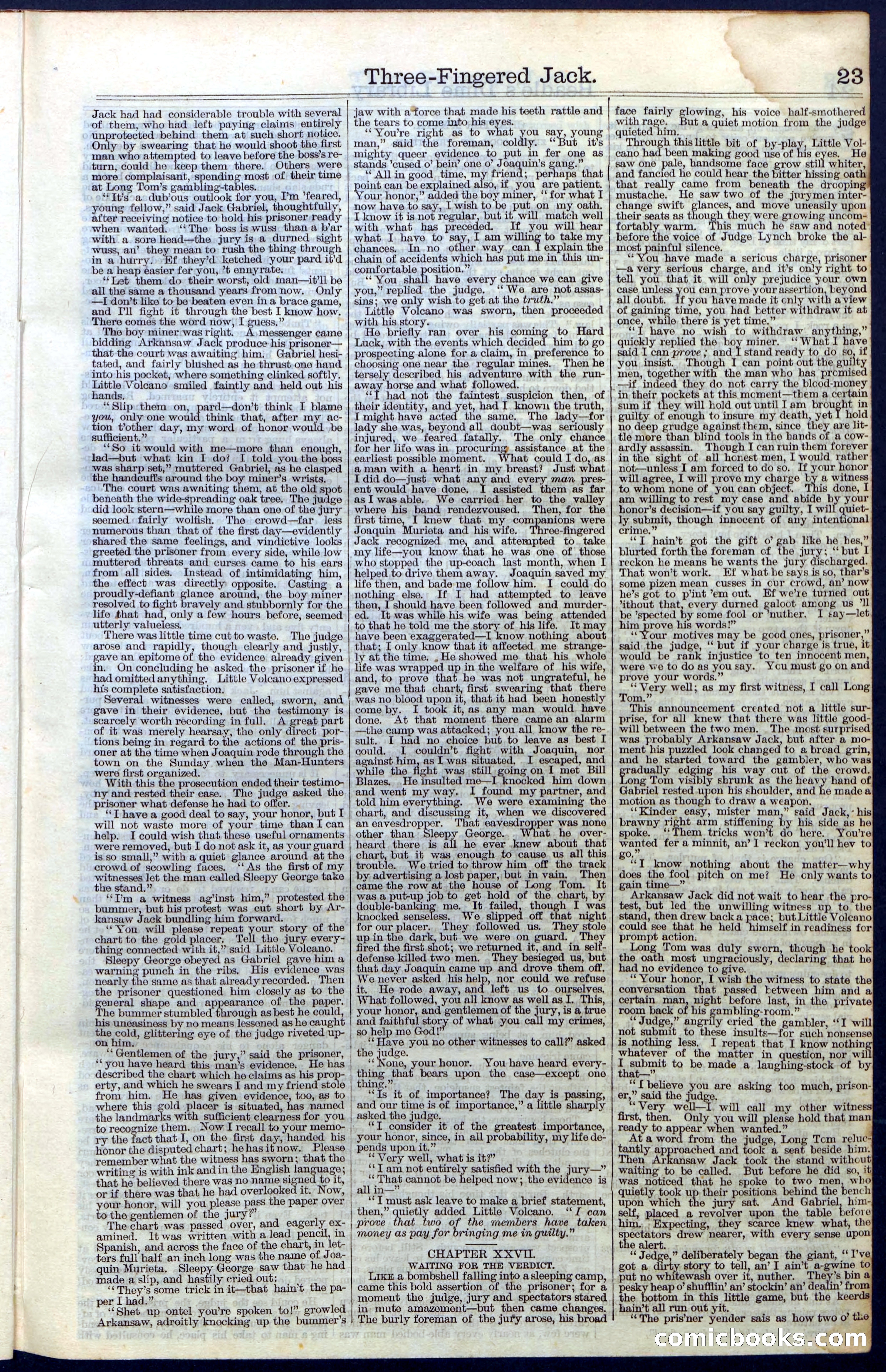 Beadle's New York Dime Library No. 28 — page 23 of 32