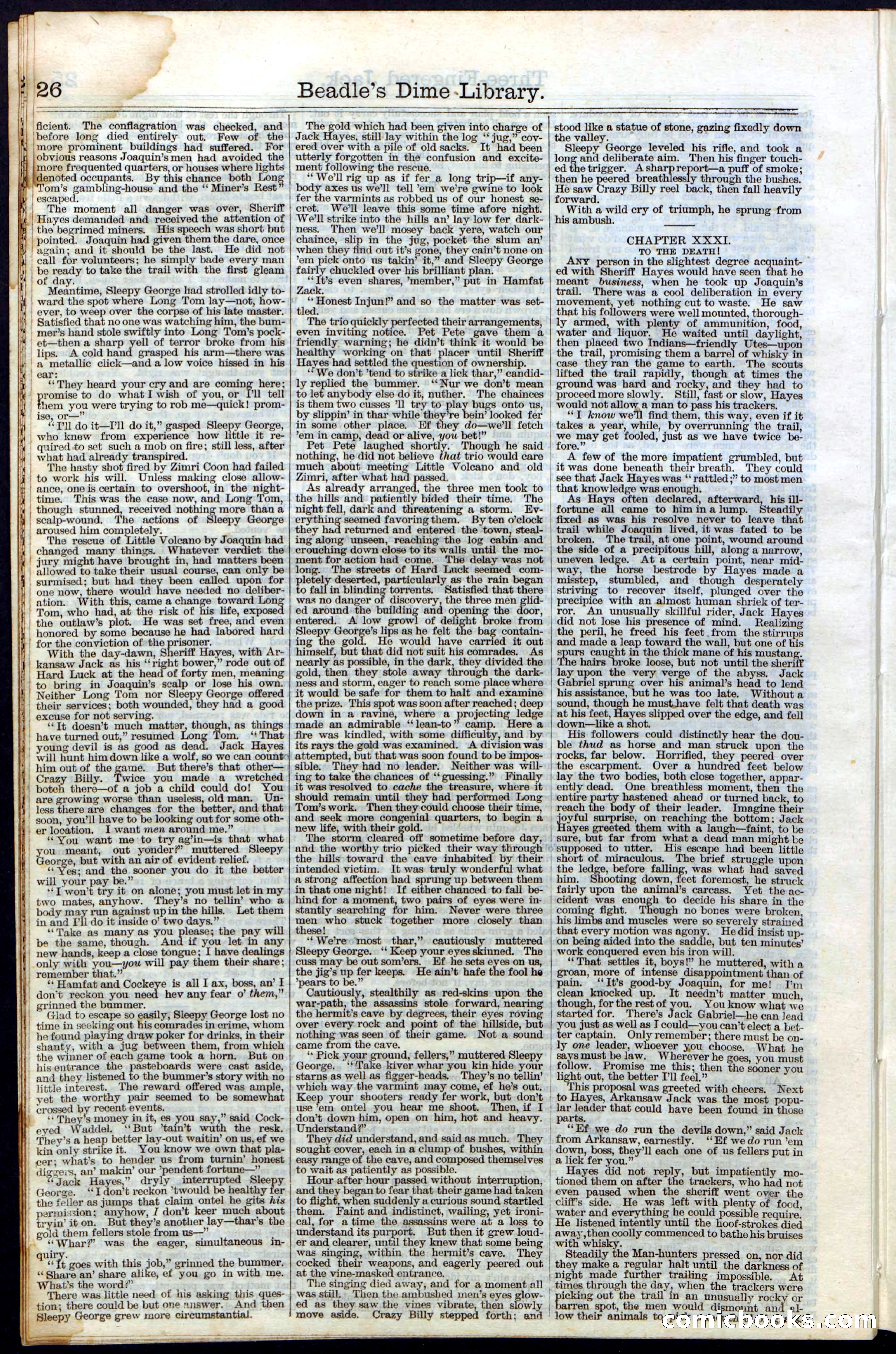 Beadle's New York Dime Library No. 28 — page 26 of 32