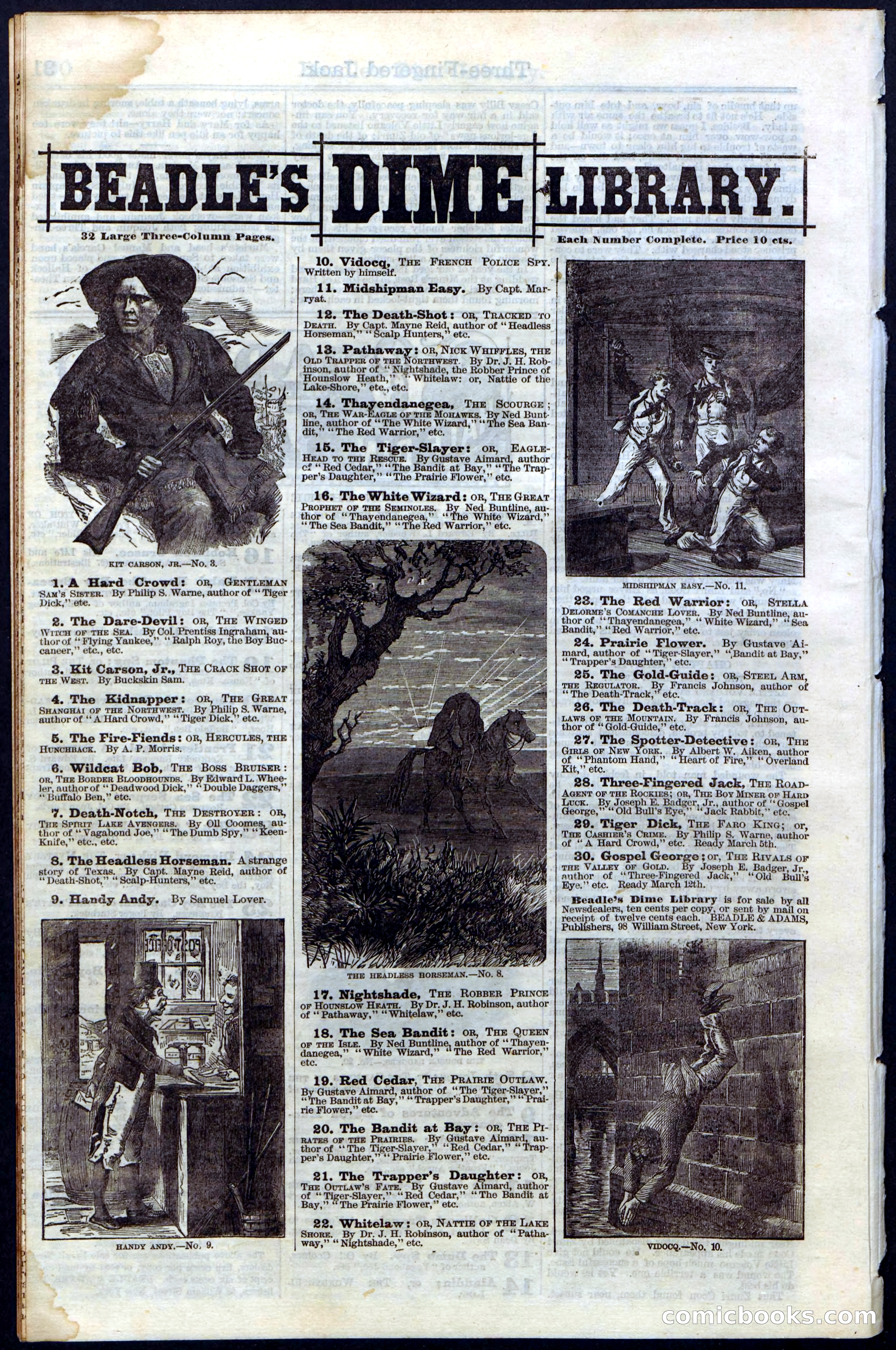 Beadle's New York Dime Library No. 28 — page 32 of 32