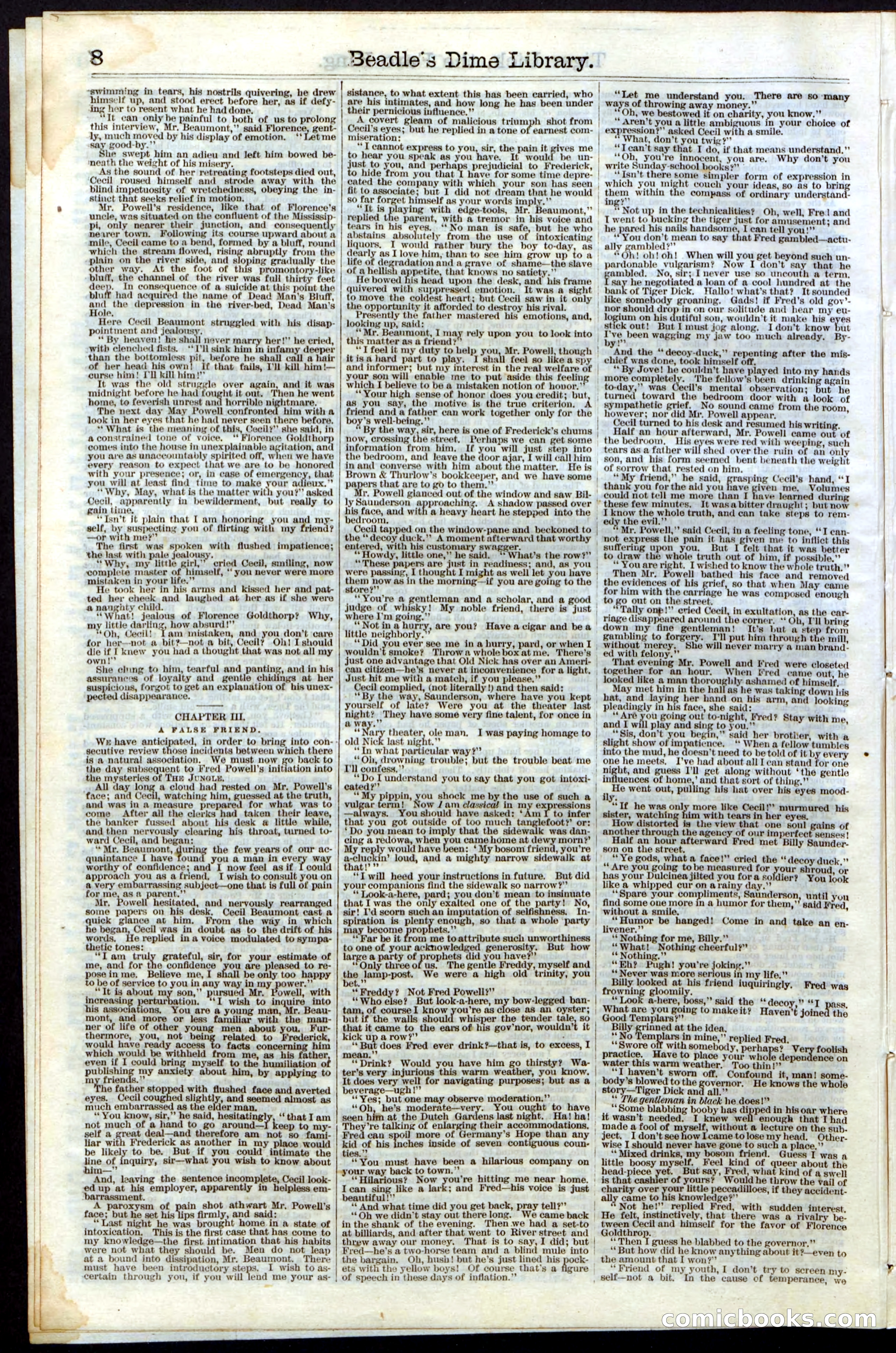 Beadle's Dime Library, Vol. III, No. 29 — page 8 of 32