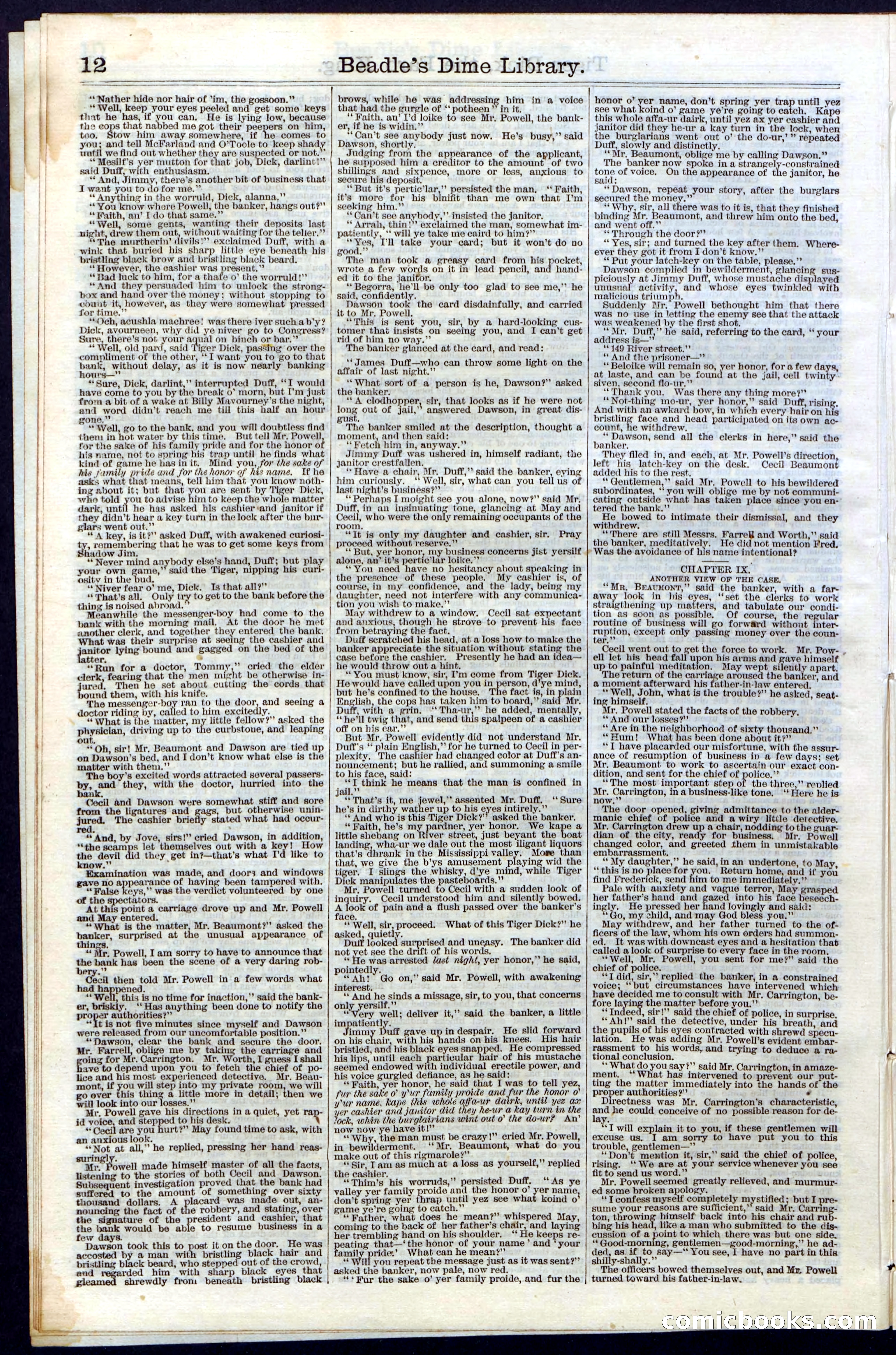 Beadle's Dime Library, Vol. III, No. 29 — page 12 of 32