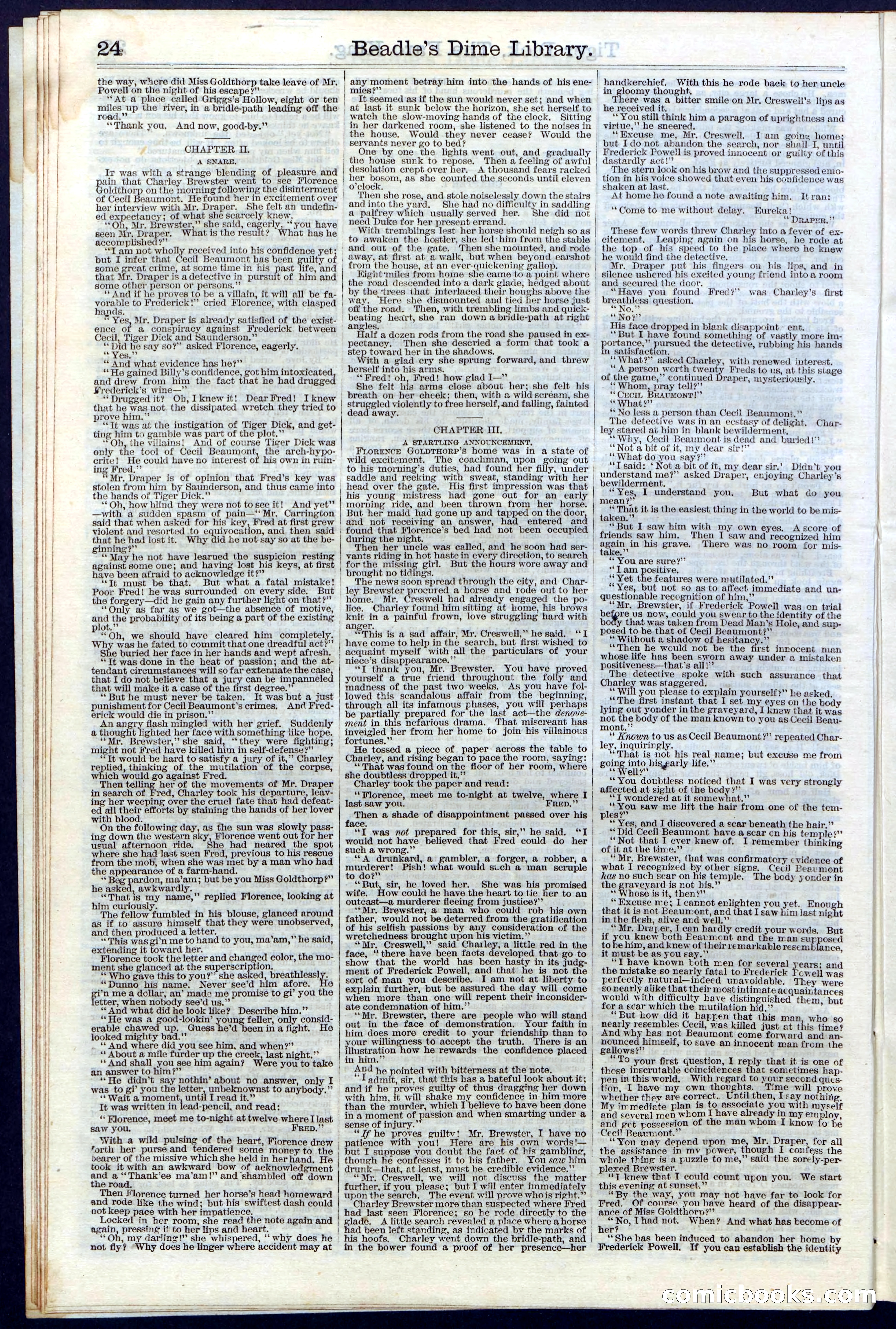 Beadle's Dime Library, Vol. III, No. 29 — page 24 of 32