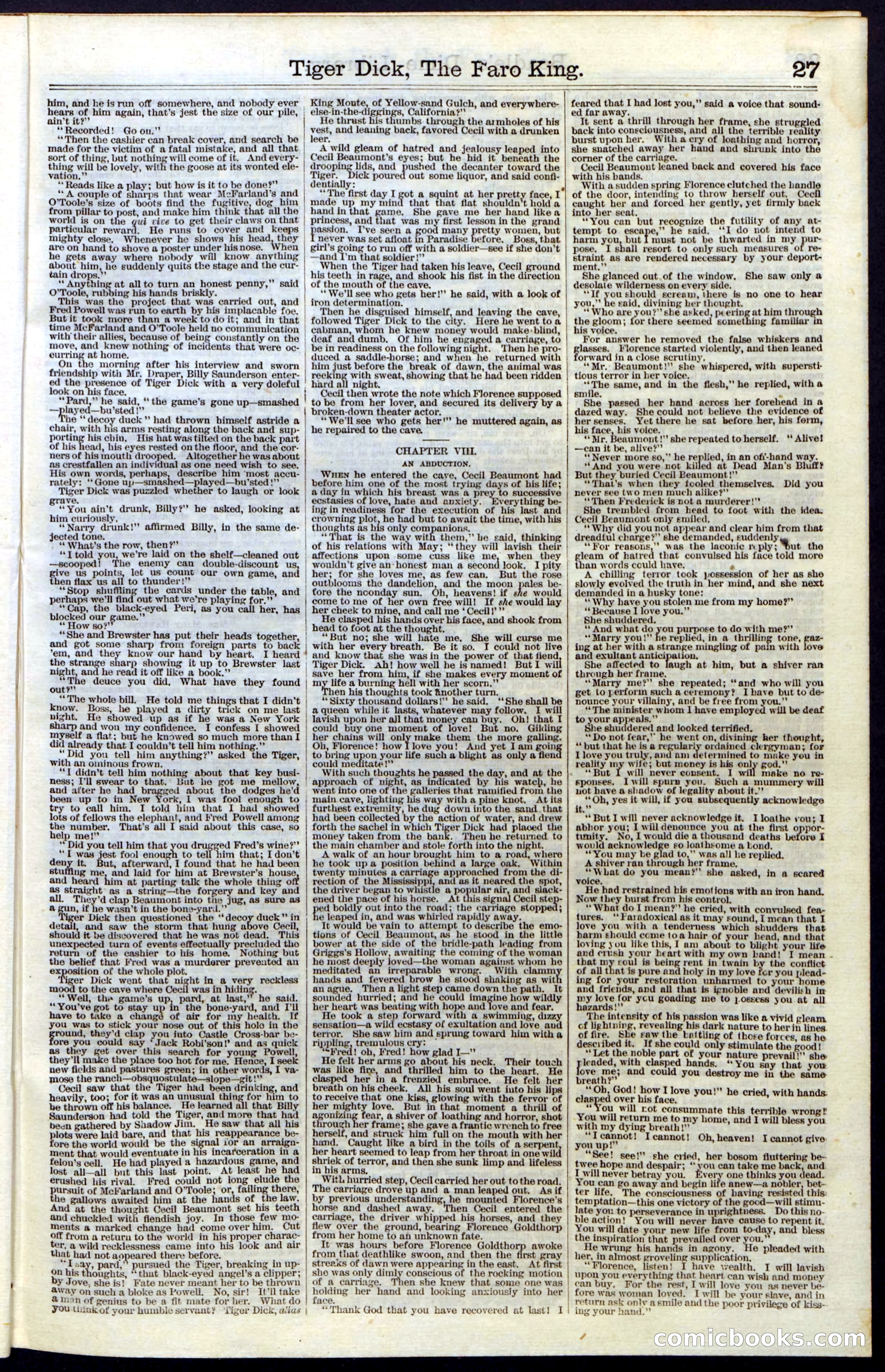 Beadle's Dime Library, Vol. III, No. 29 — page 27 of 32