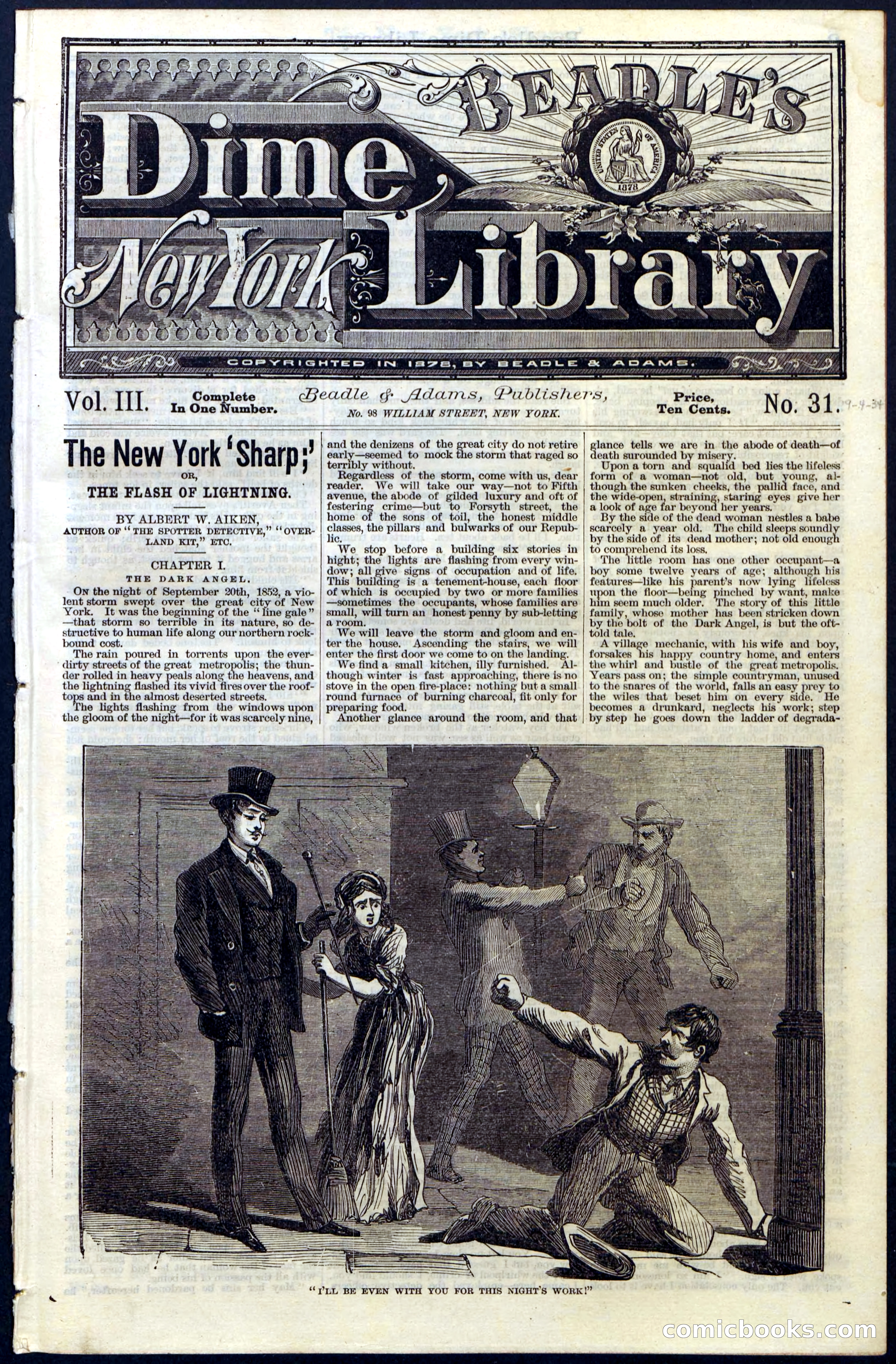 Beadle's Dime Library, Vol. III, No. 31 — page 1 of 32