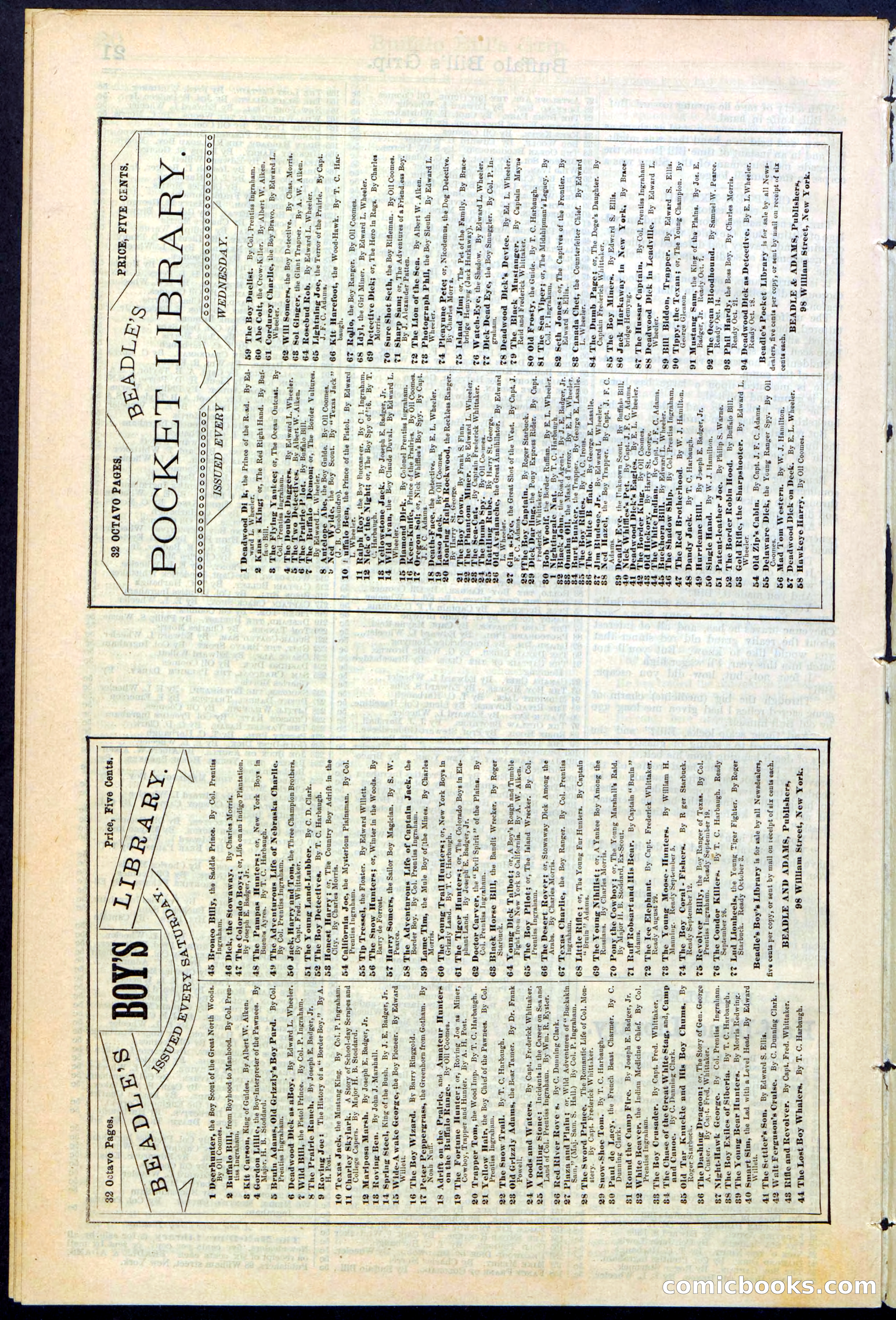 Beadle's Dime Library No. 362 — page 22 of 24