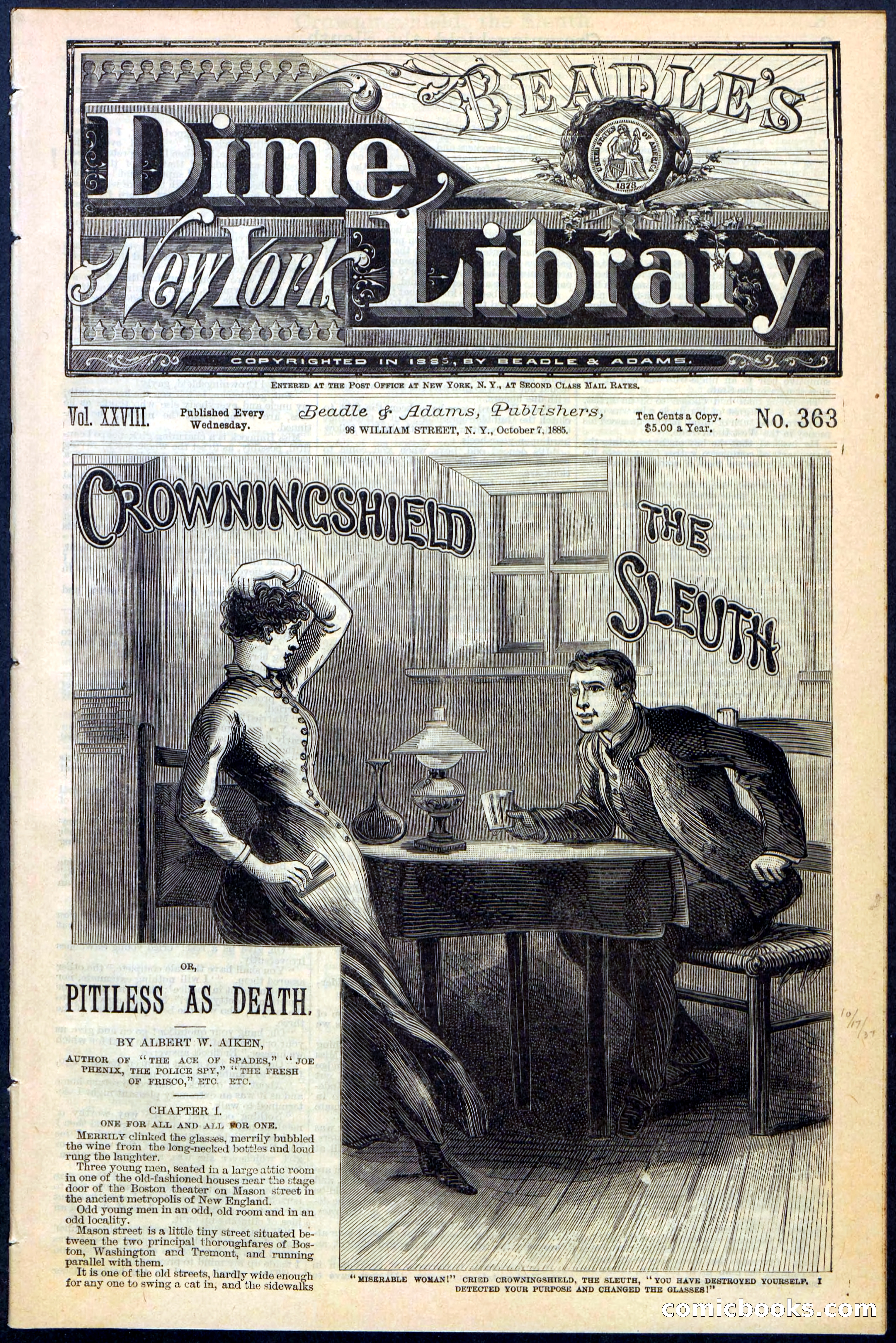 Beadle's New York Dime Library No. 363 — page 1 of 32