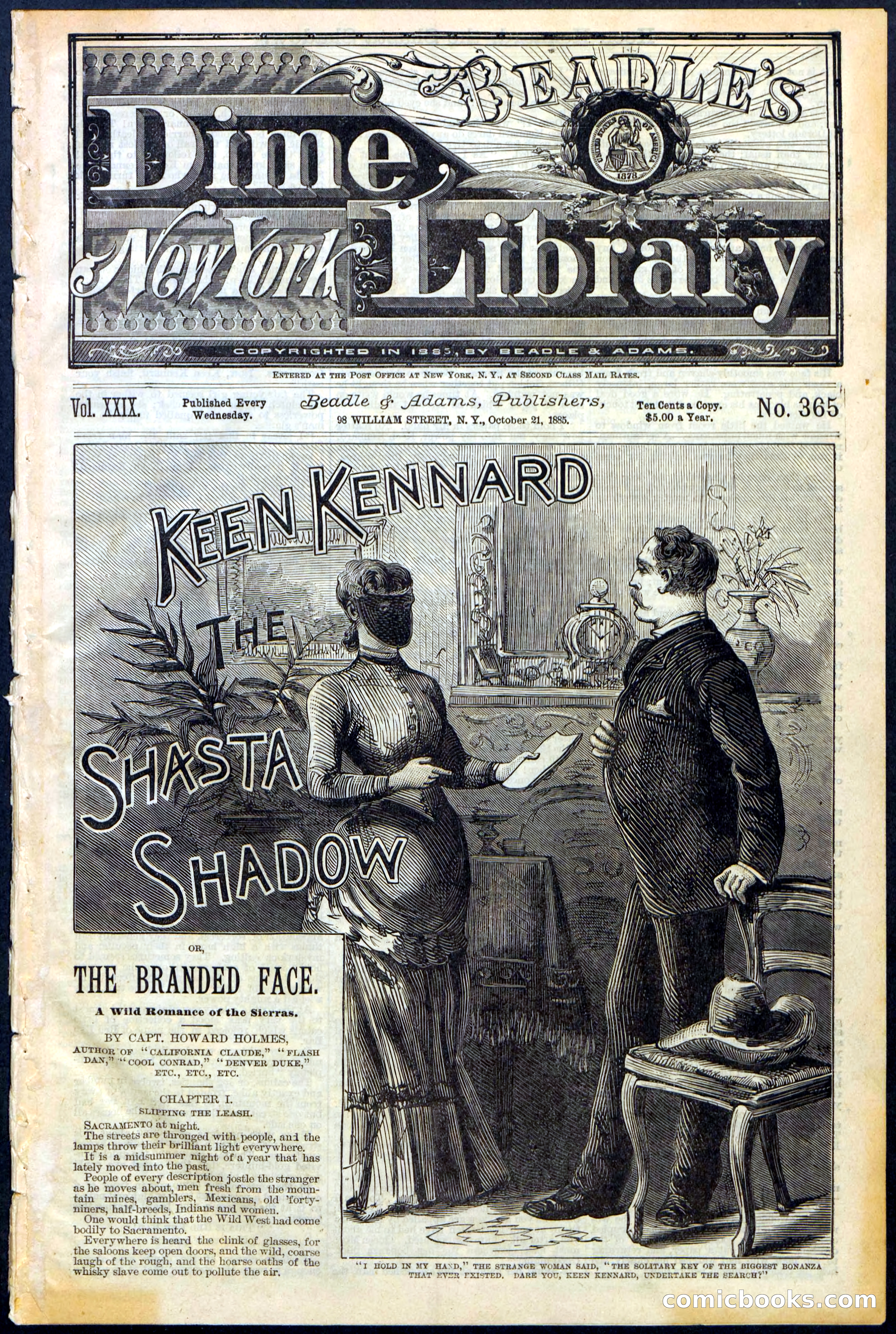 Beadle's New York Dime Library No. 365 — page 1 of 32