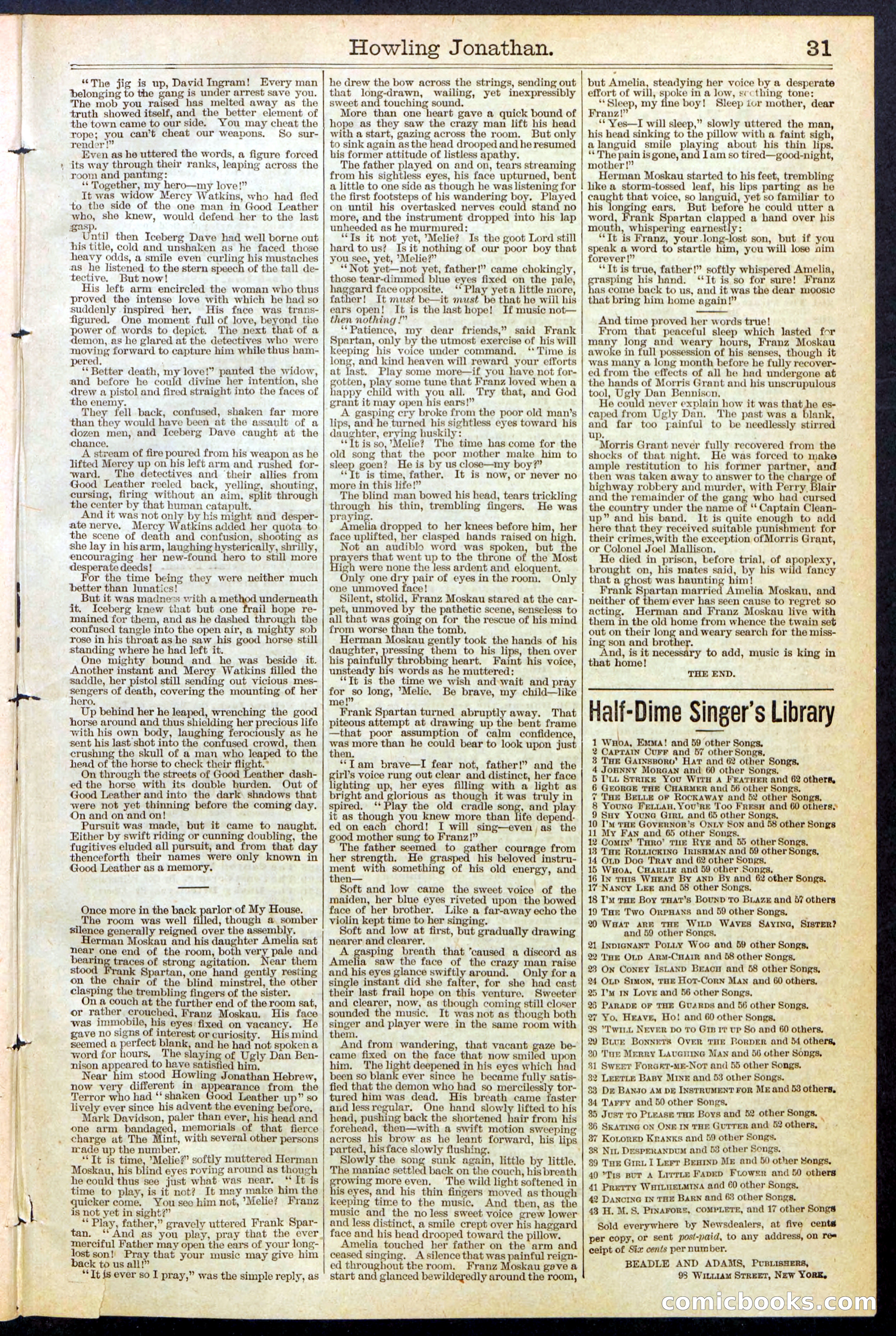Beadle's New York Dime Library No. 379 — page 31 of 32