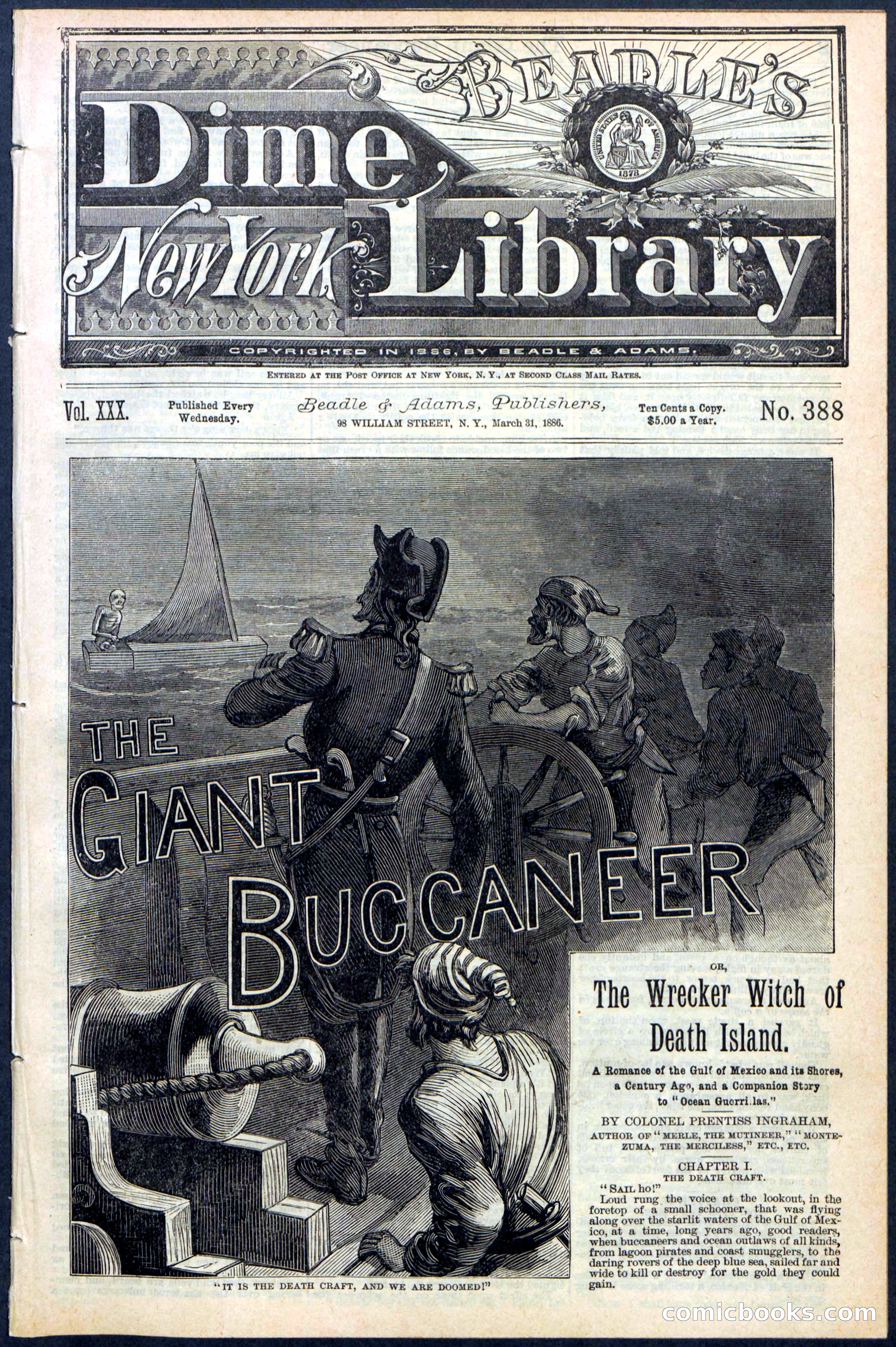 Beadle's Dime Library No. 388: The Giant Buccaneer — page 1 of 32