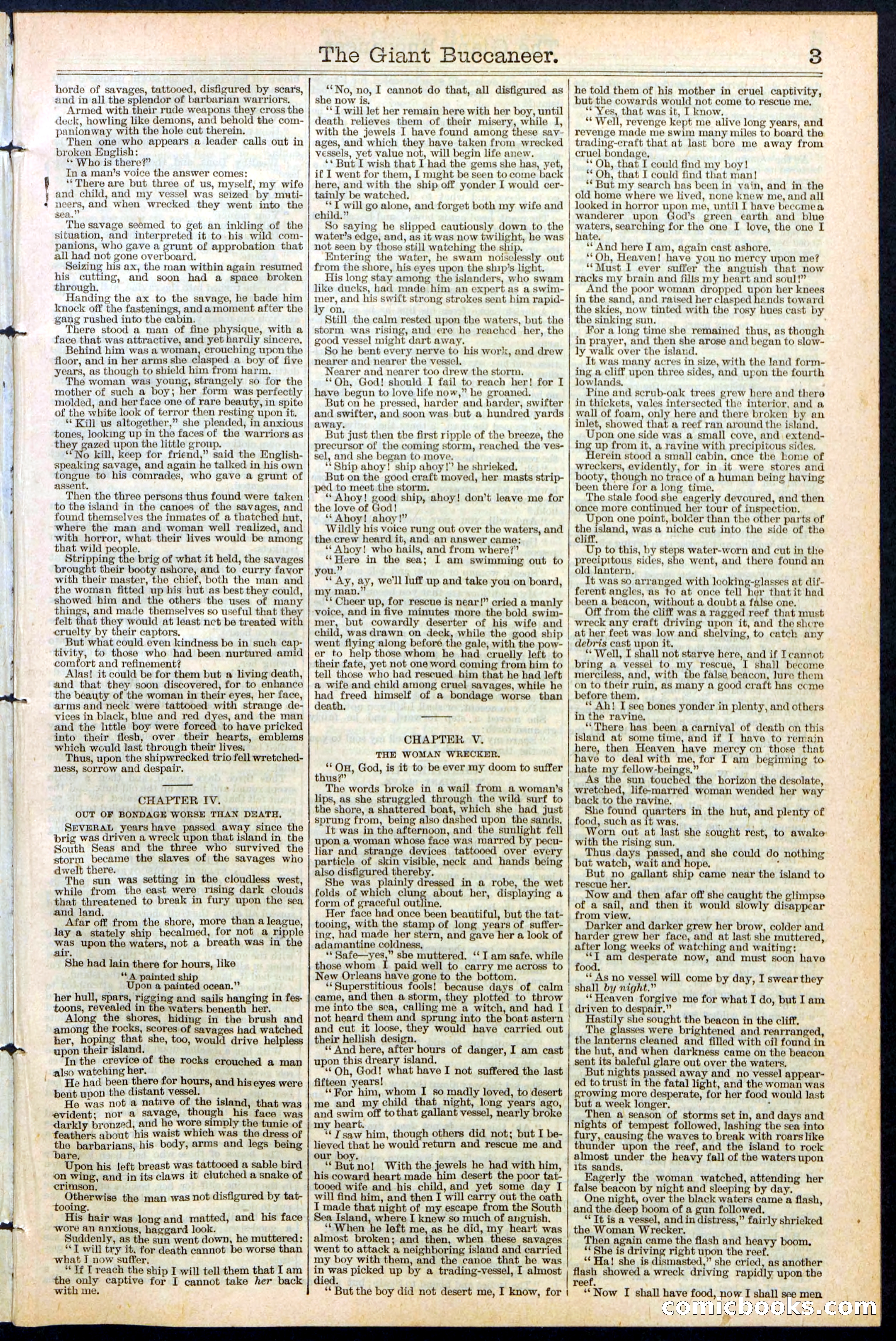 Beadle's Dime Library No. 388: The Giant Buccaneer — page 3 of 32