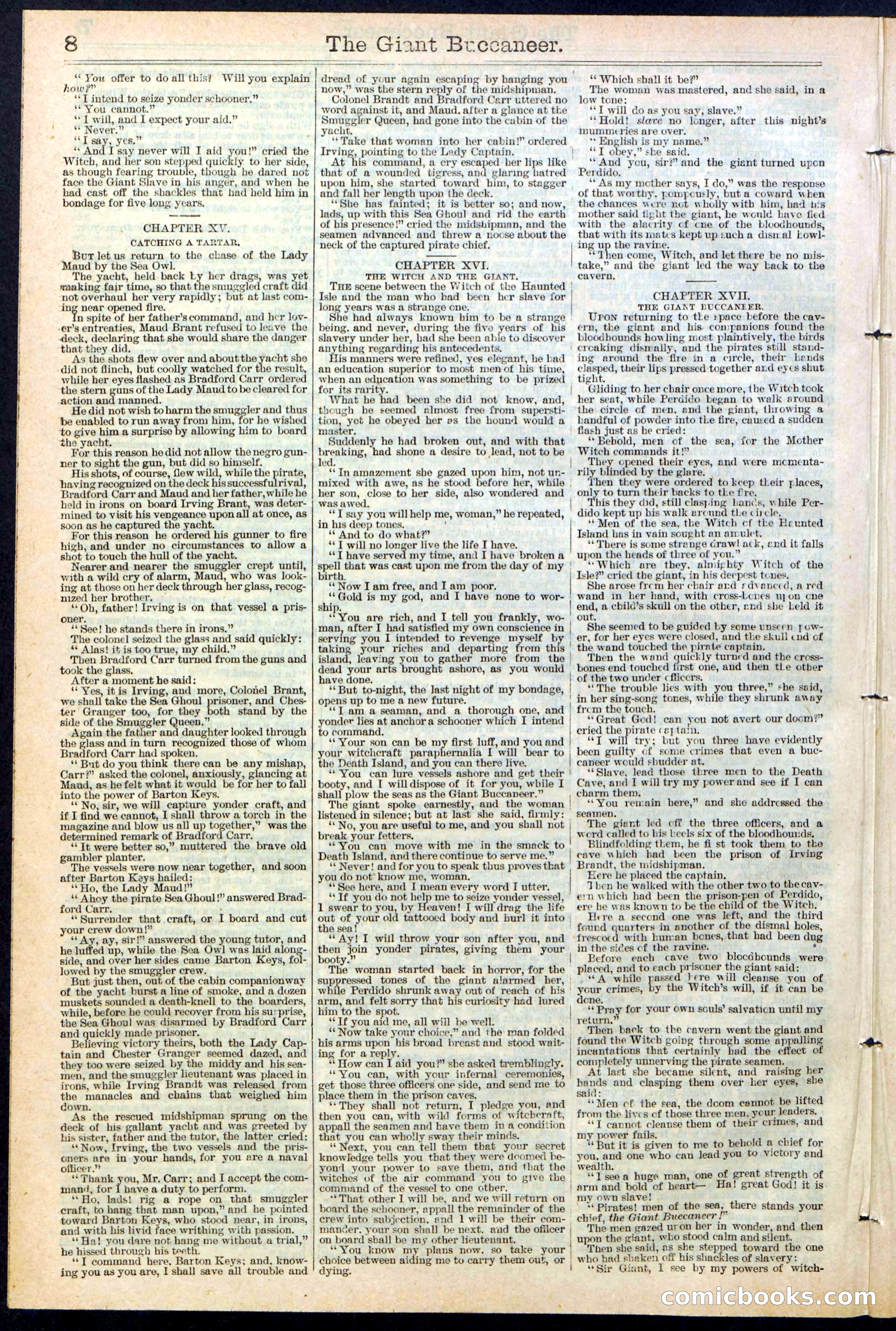 Beadle's Dime Library No. 388: The Giant Buccaneer — page 8 of 32