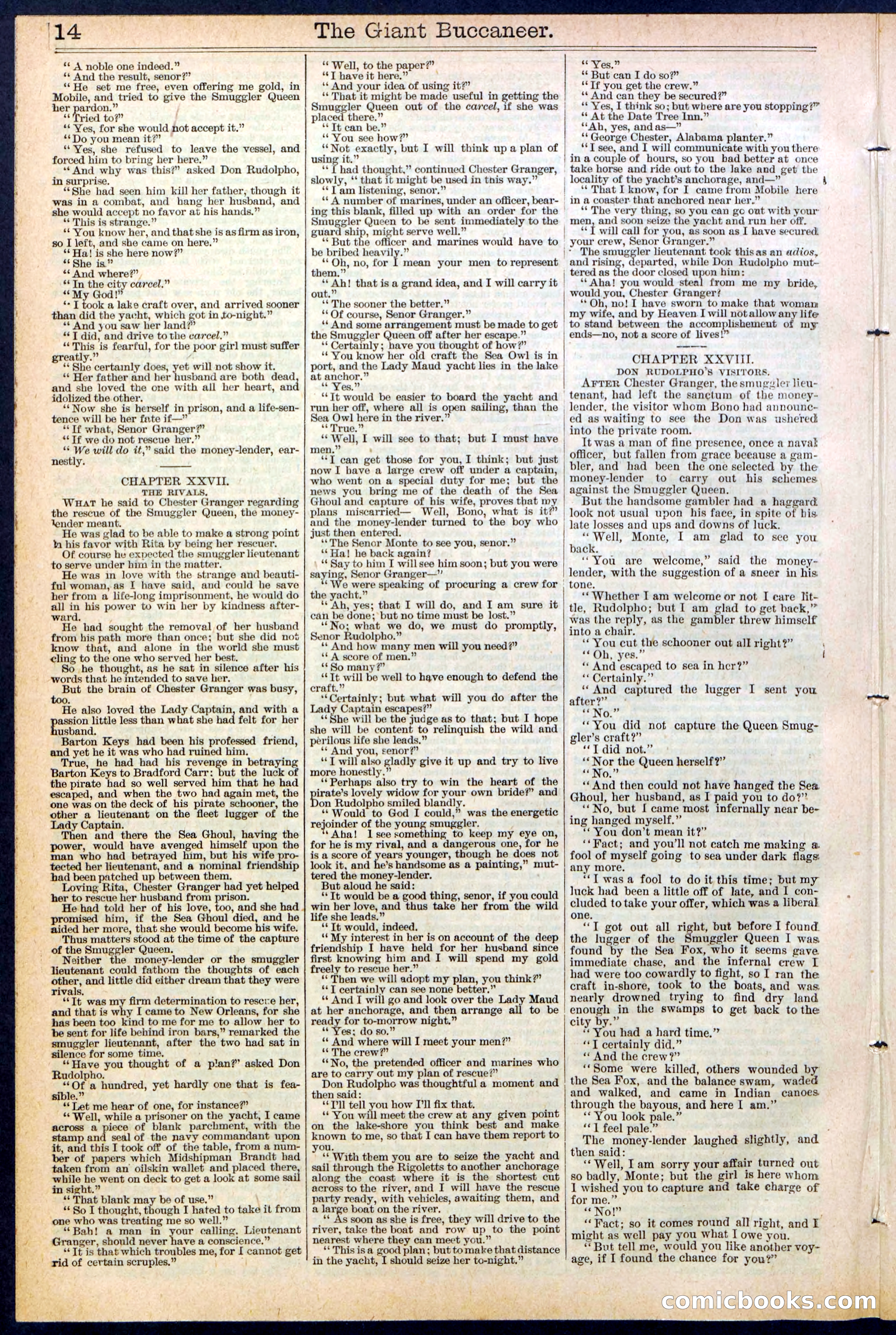 Beadle's Dime Library No. 388: The Giant Buccaneer — page 14 of 32