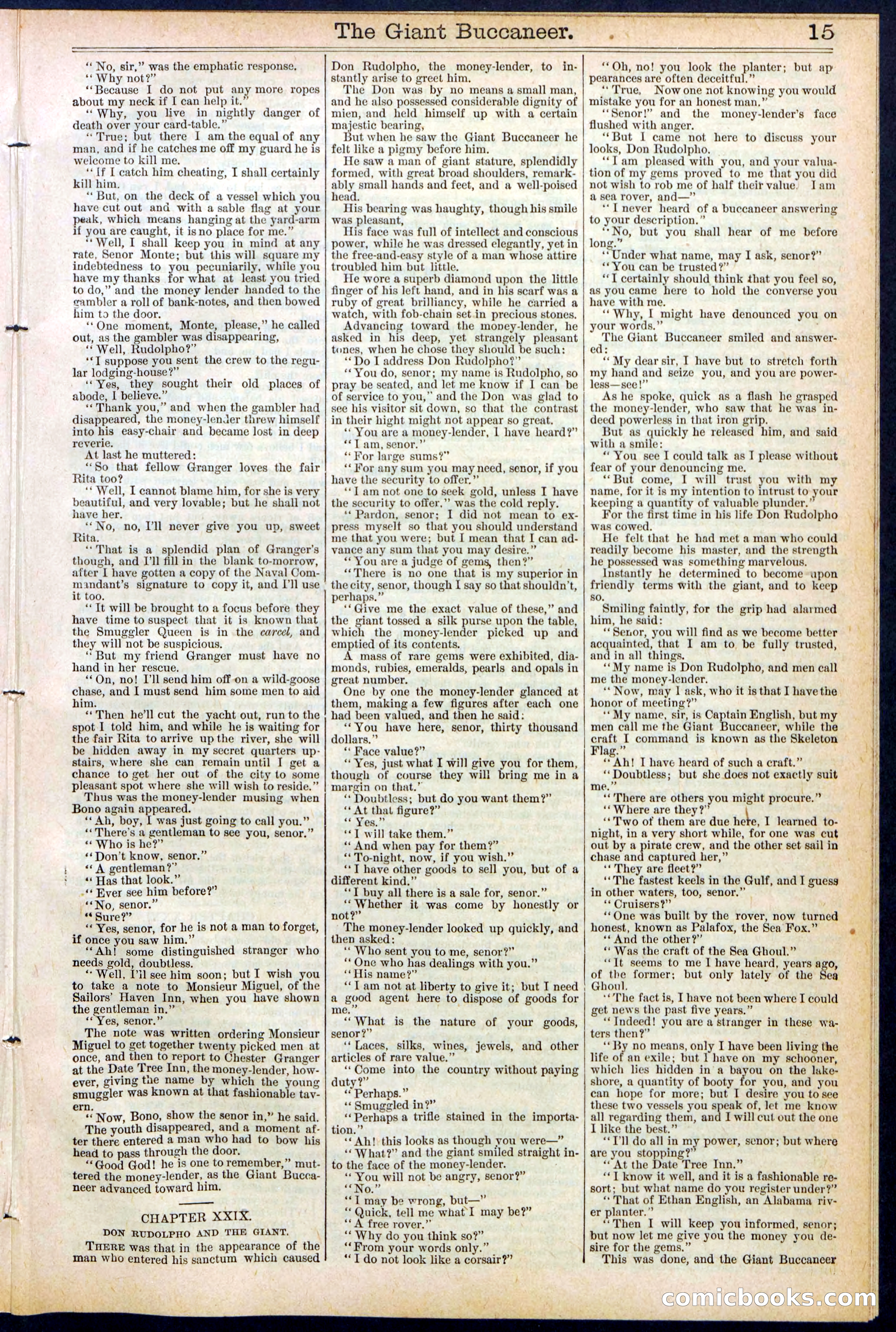 Beadle's Dime Library No. 388: The Giant Buccaneer — page 15 of 32