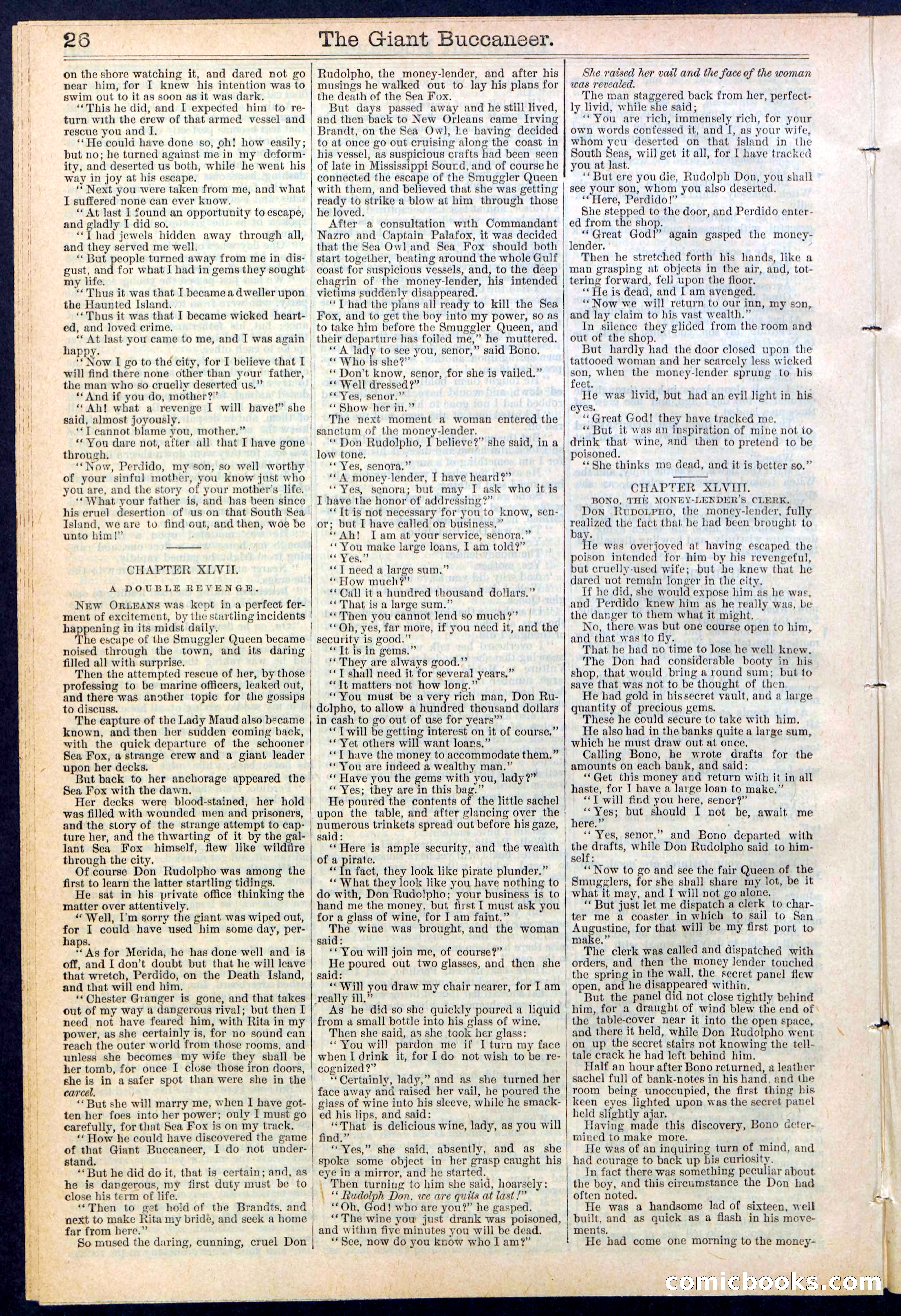 Beadle's Dime Library No. 388: The Giant Buccaneer — page 26 of 32