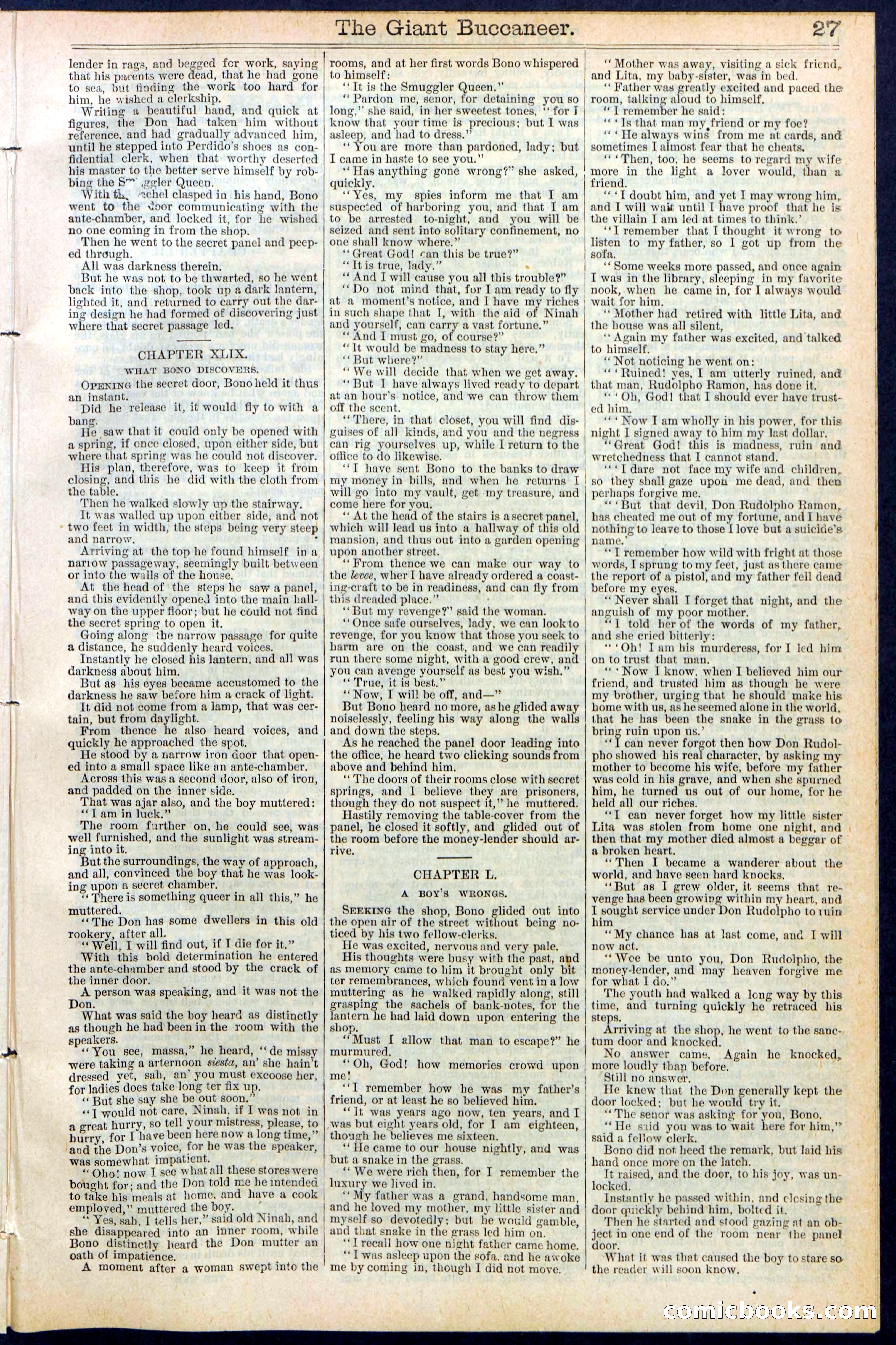 Beadle's Dime Library No. 388: The Giant Buccaneer — page 27 of 32