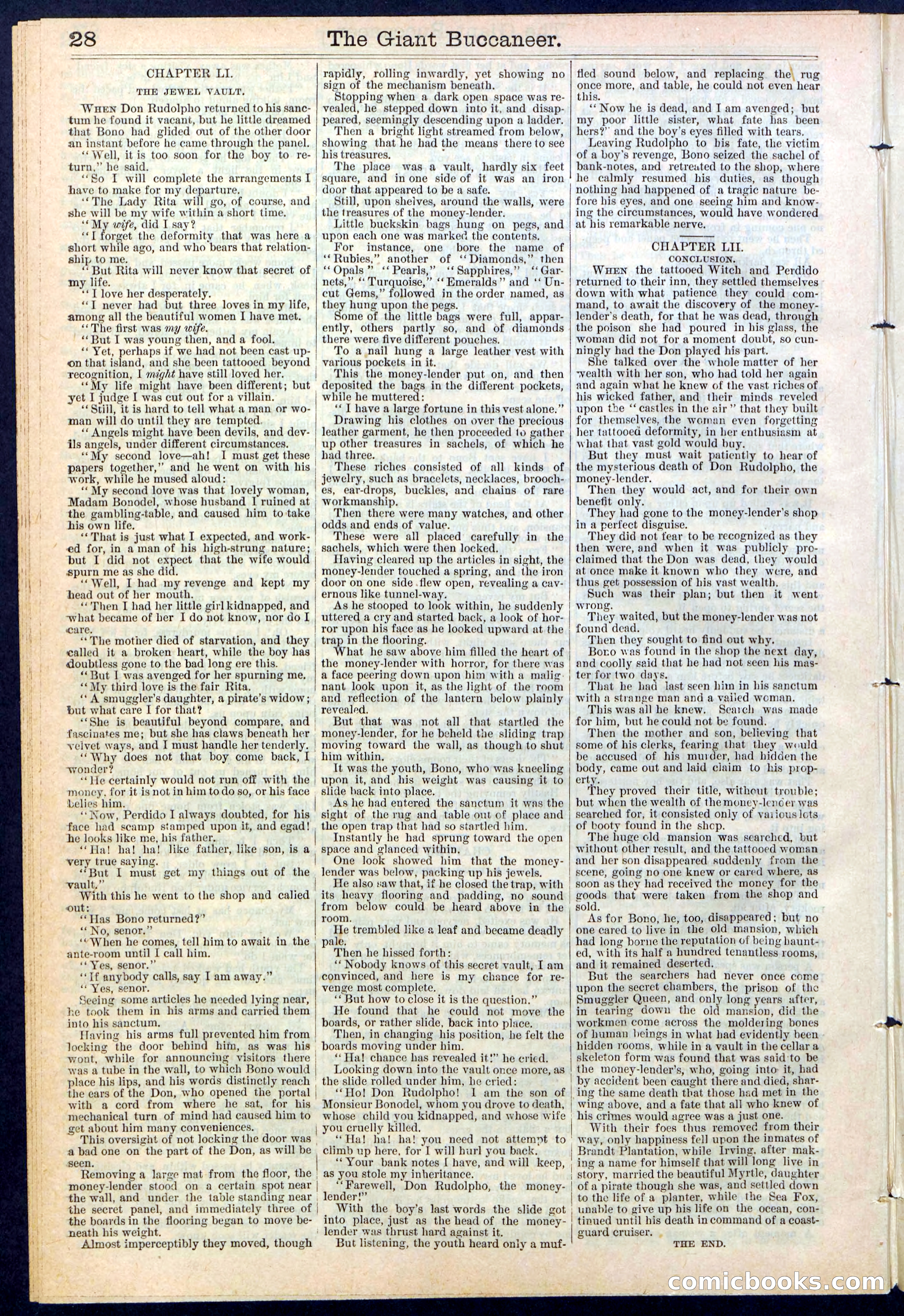 Beadle's Dime Library No. 388: The Giant Buccaneer — page 28 of 32