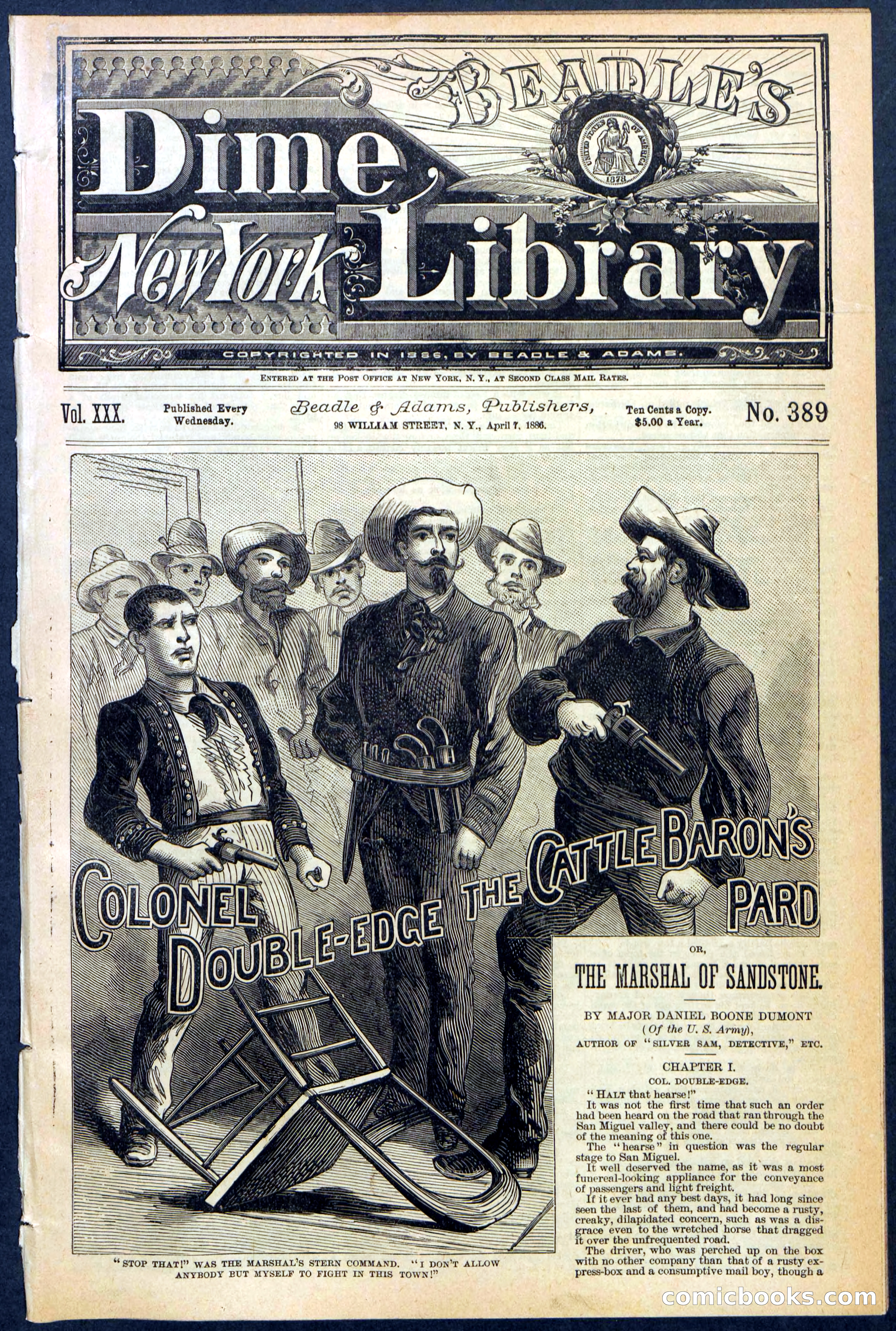Beadle's New York Dime Library No. 389 — page 1 of 32