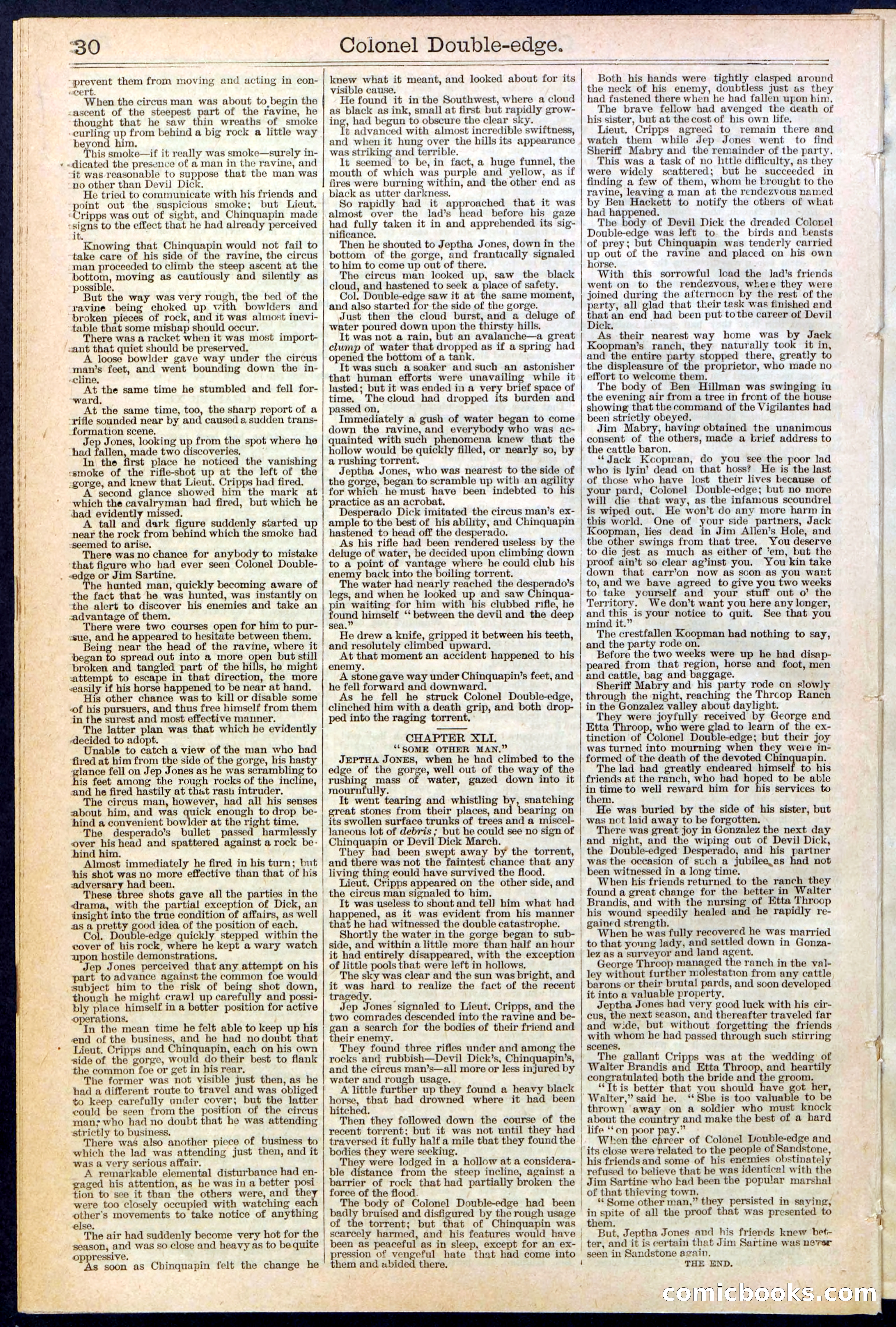 Beadle's New York Dime Library No. 389 — page 30 of 32