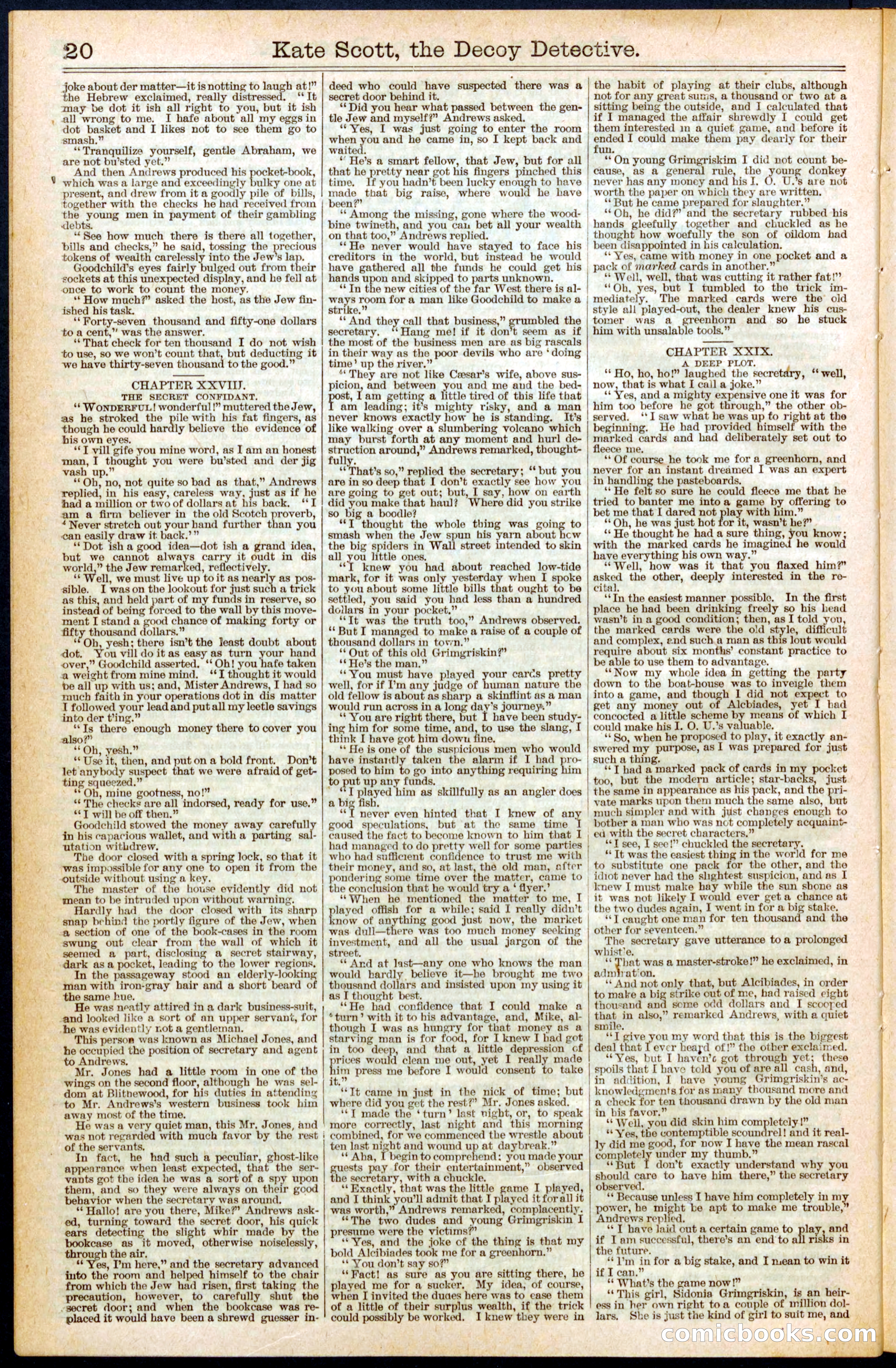 Beadle's Dime Library No. 391 — page 20 of 32