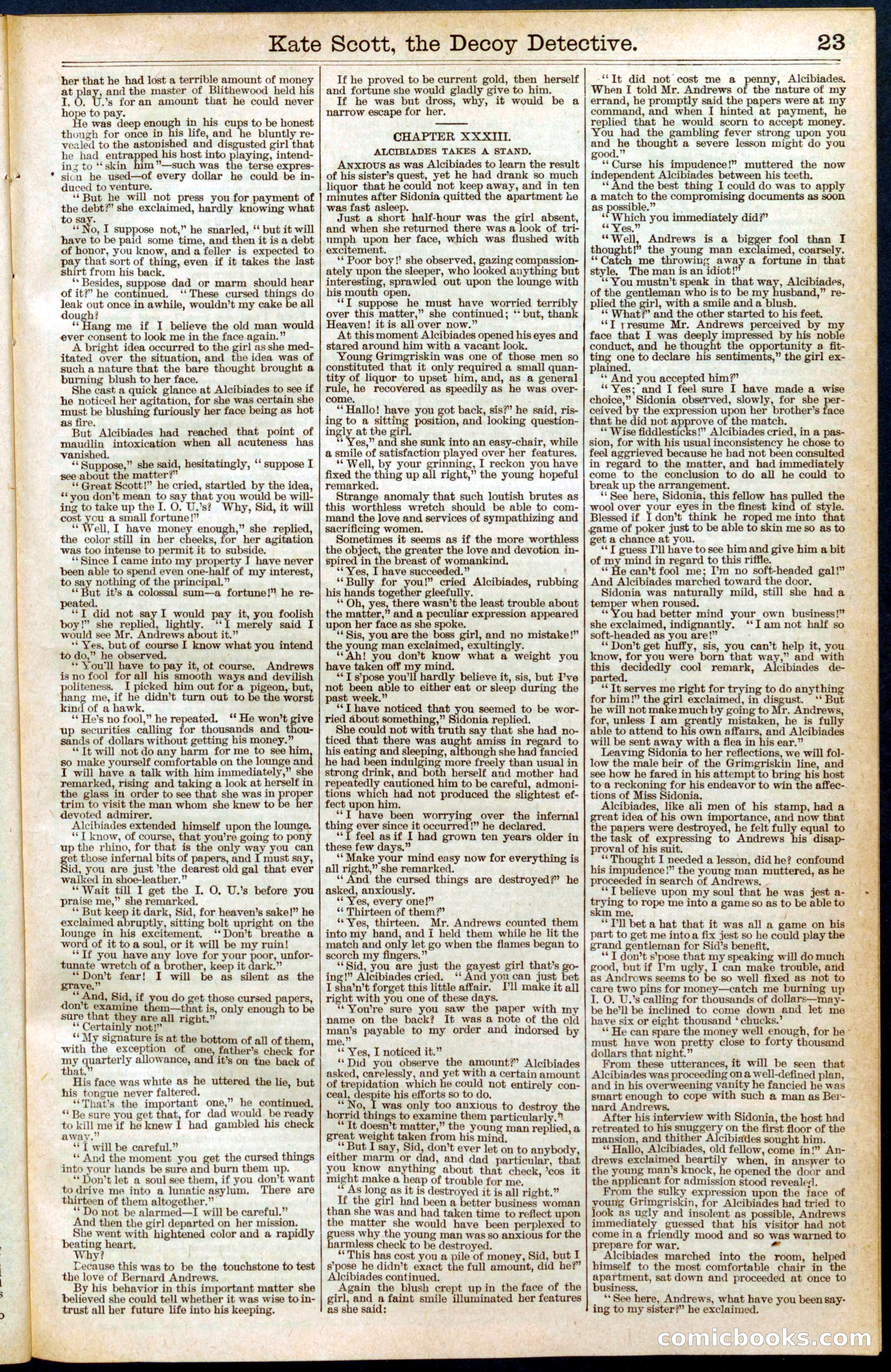 Beadle's Dime Library No. 391 — page 23 of 32