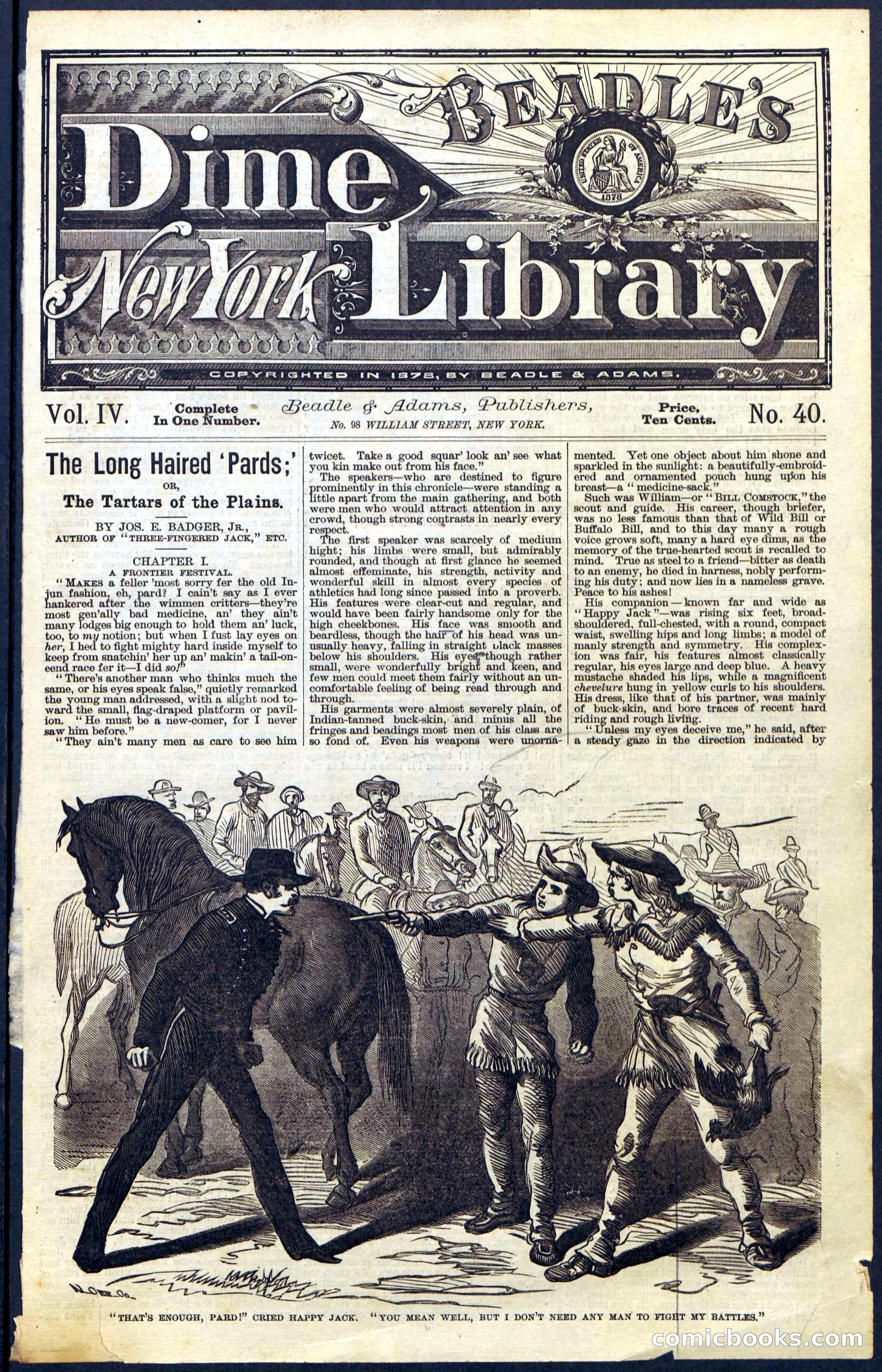 Beadle's New York Dime Library, No. 40 — page 1 of 32