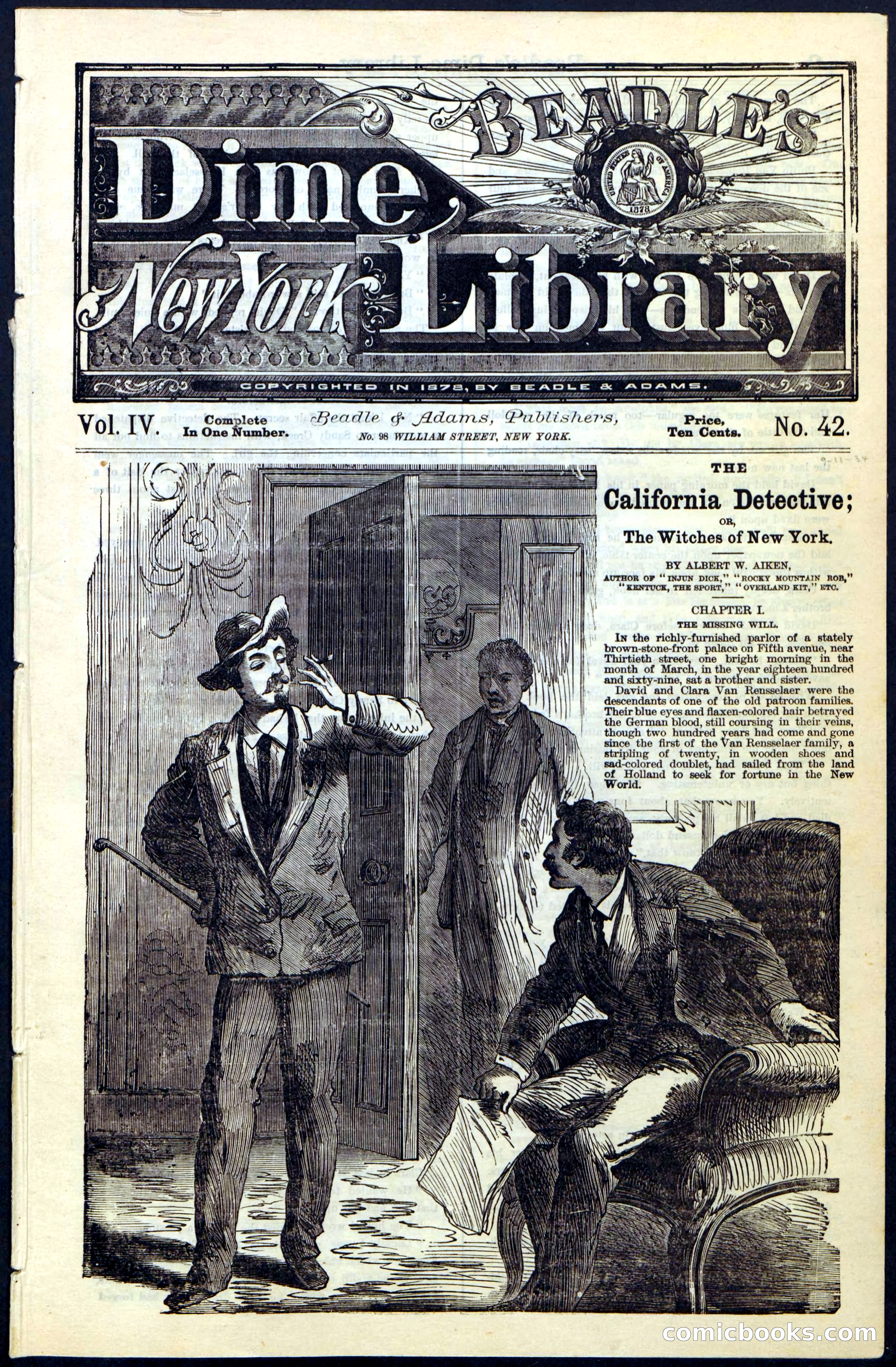 Beadle's Dime Library No. 42 — page 1 of 32