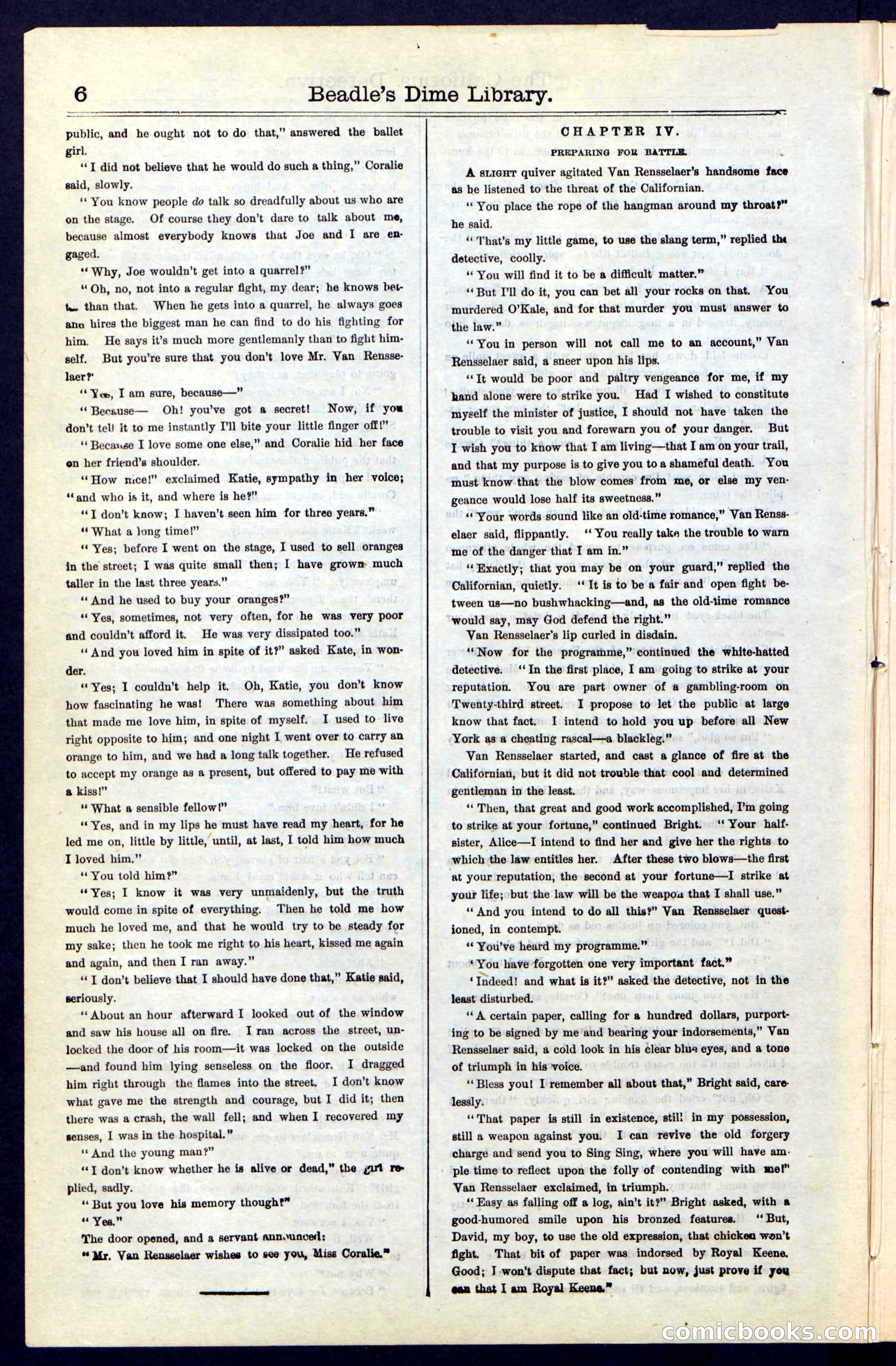 Beadle's Dime Library No. 42 — page 6 of 32