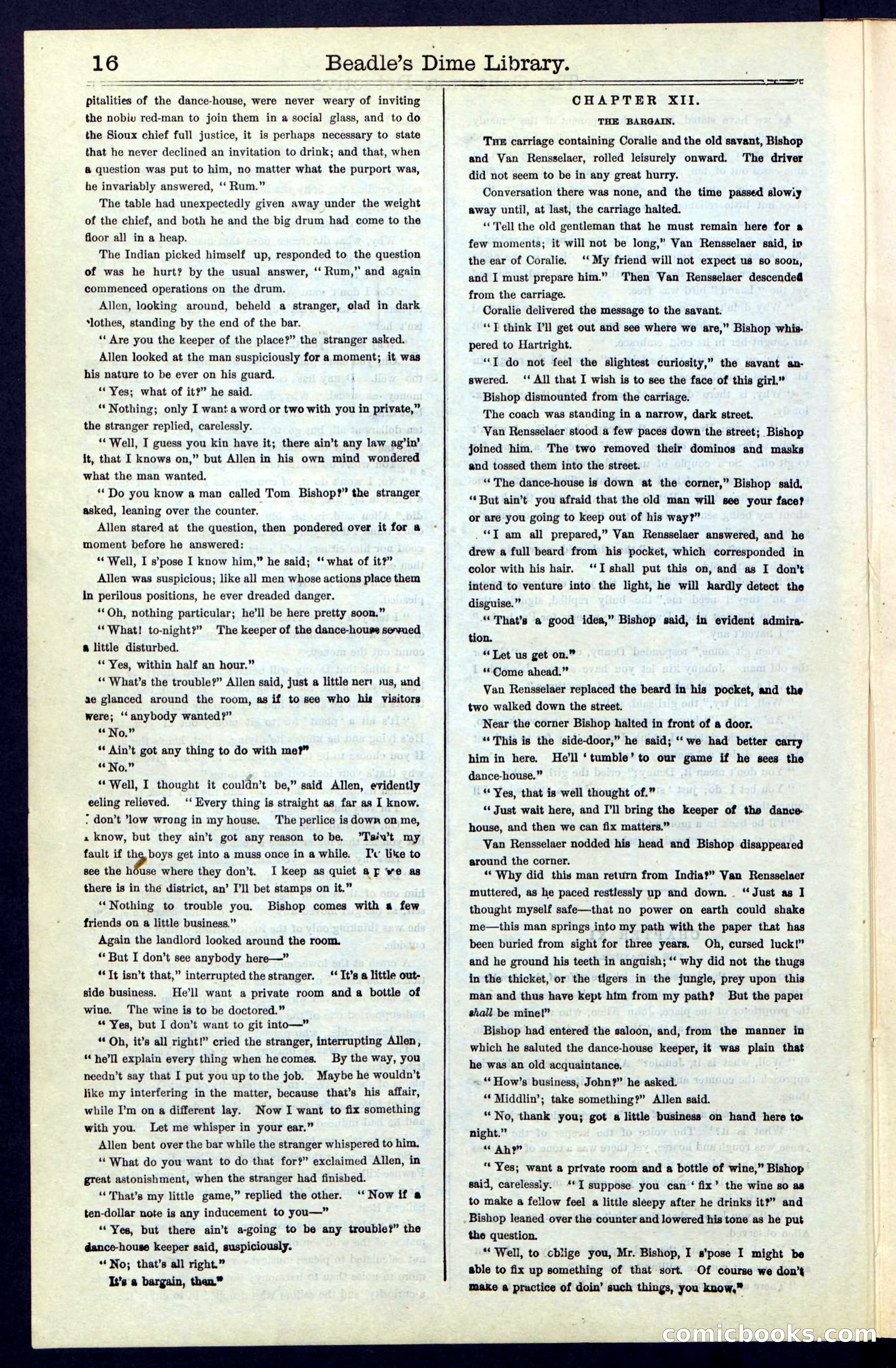Beadle's Dime Library No. 42 — page 16 of 32