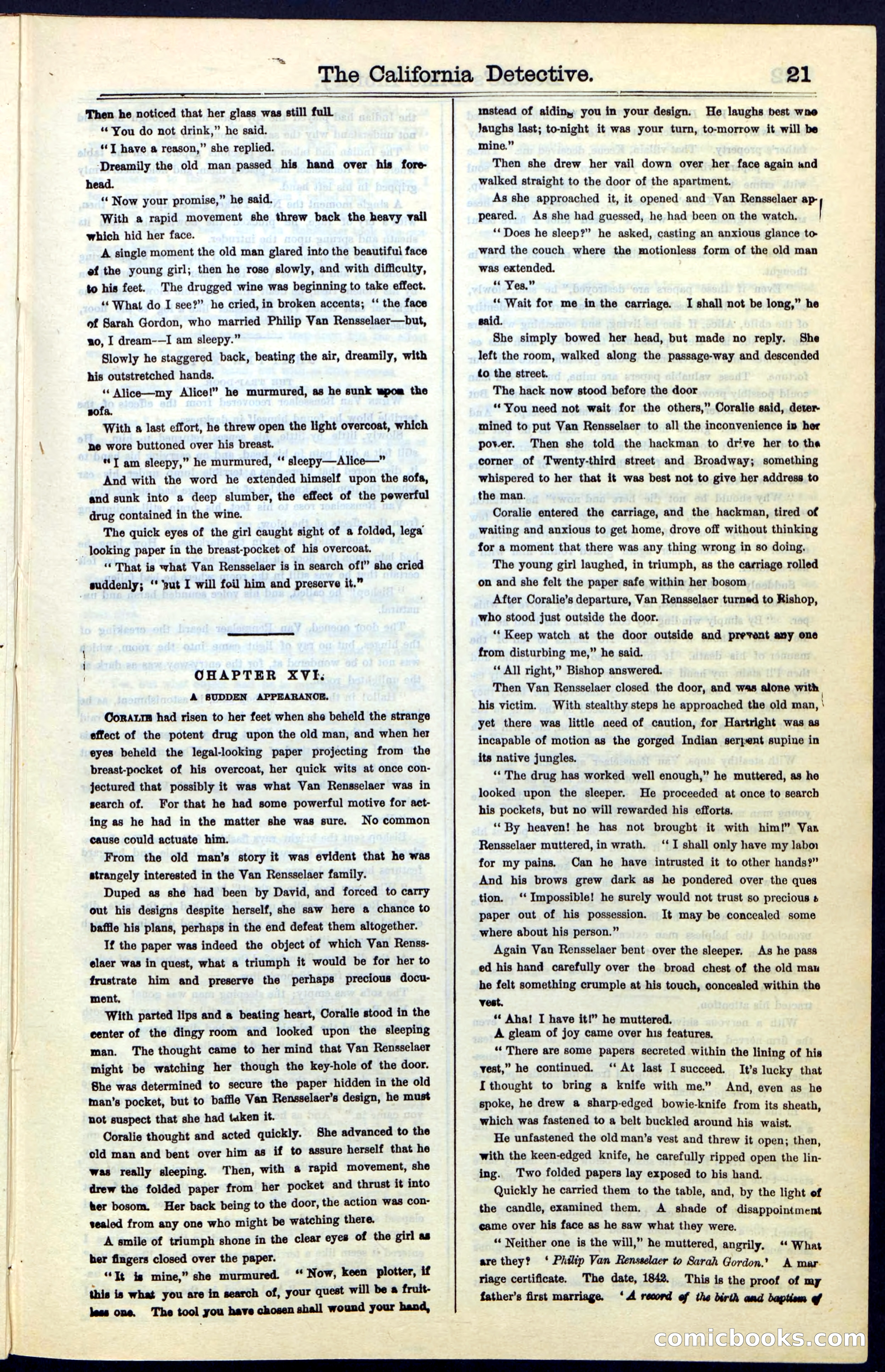 Beadle's Dime Library No. 42 — page 21 of 32