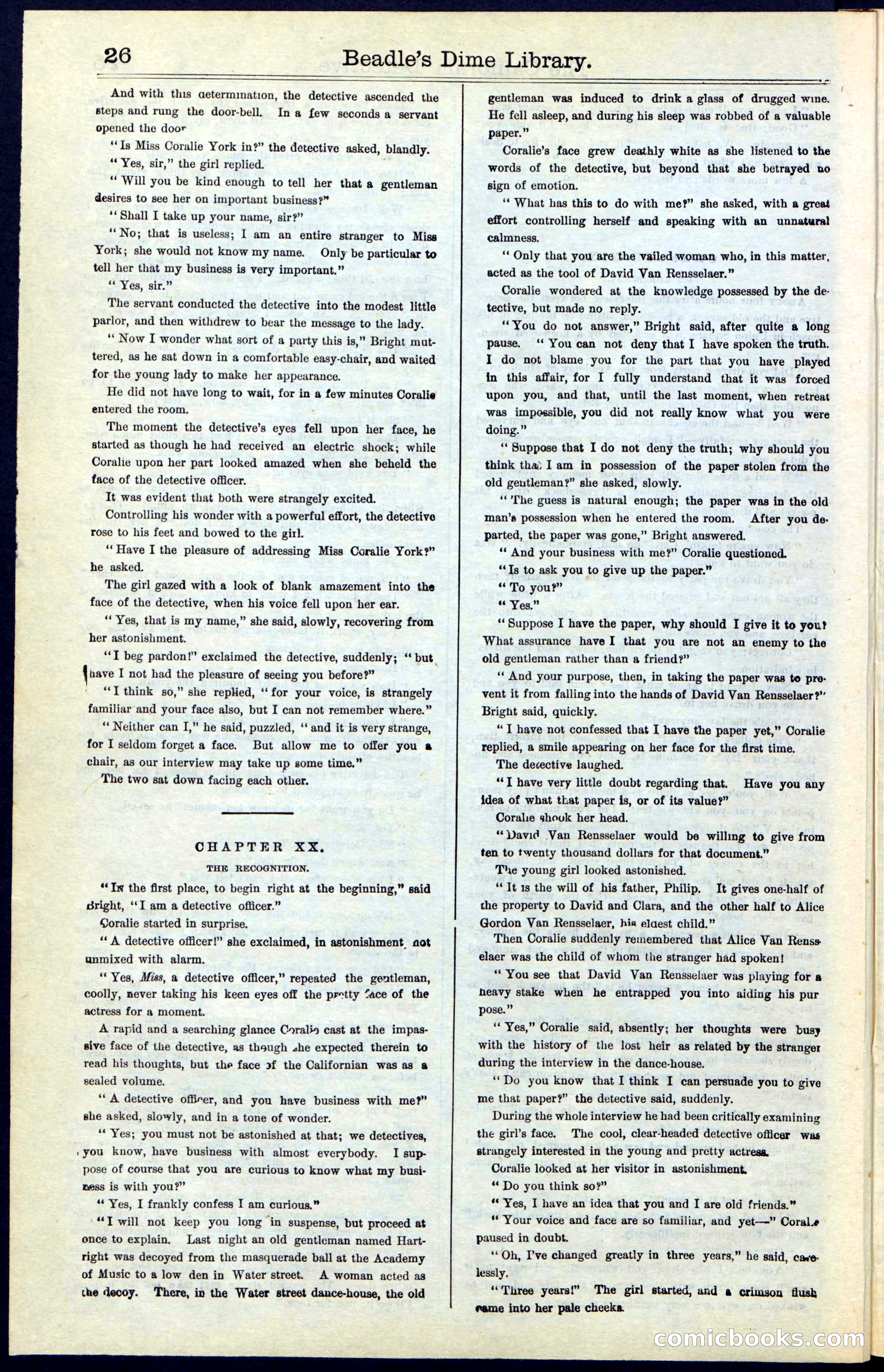 Beadle's Dime Library No. 42 — page 26 of 32