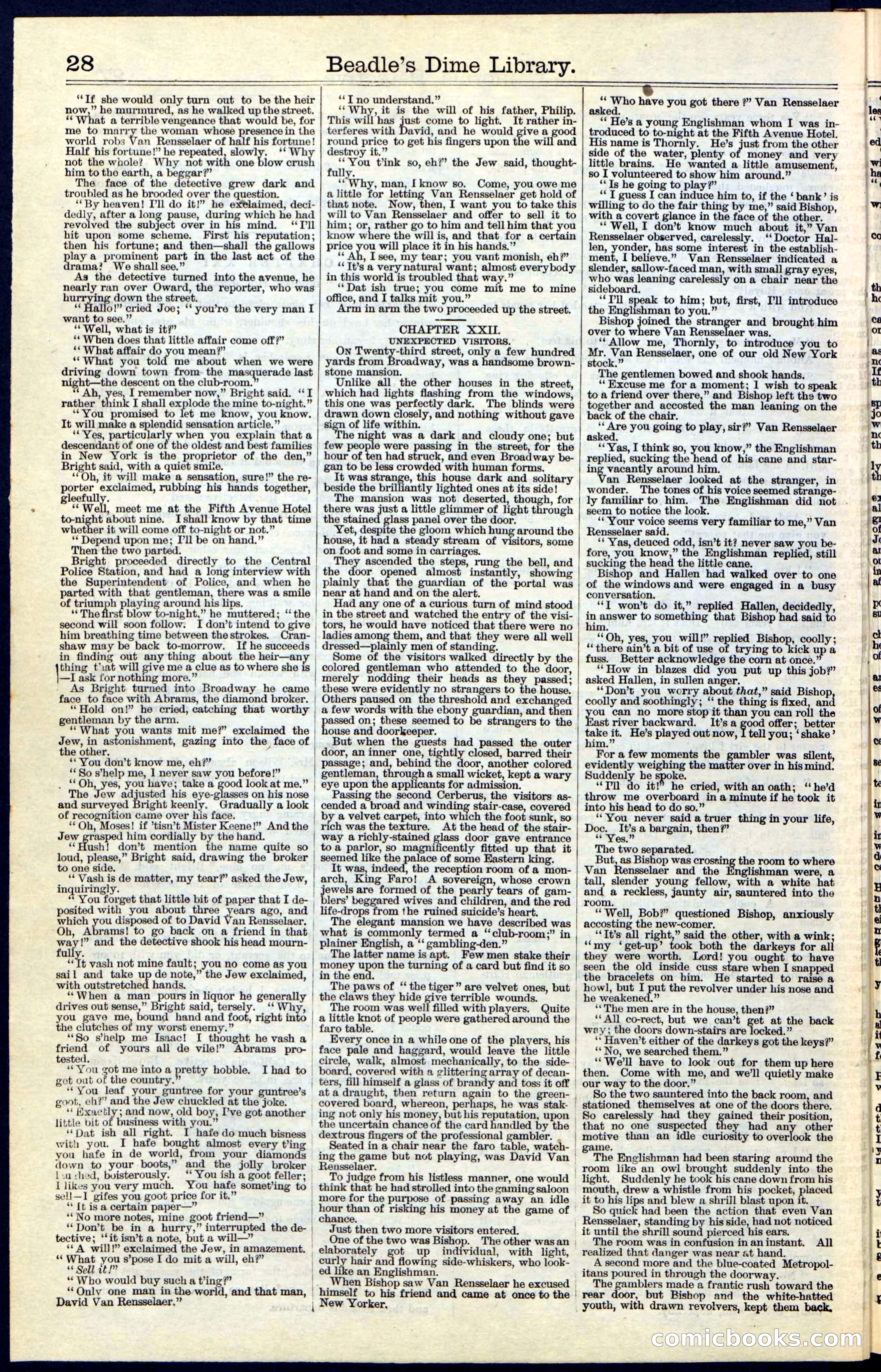 Beadle's Dime Library No. 42 — page 28 of 32