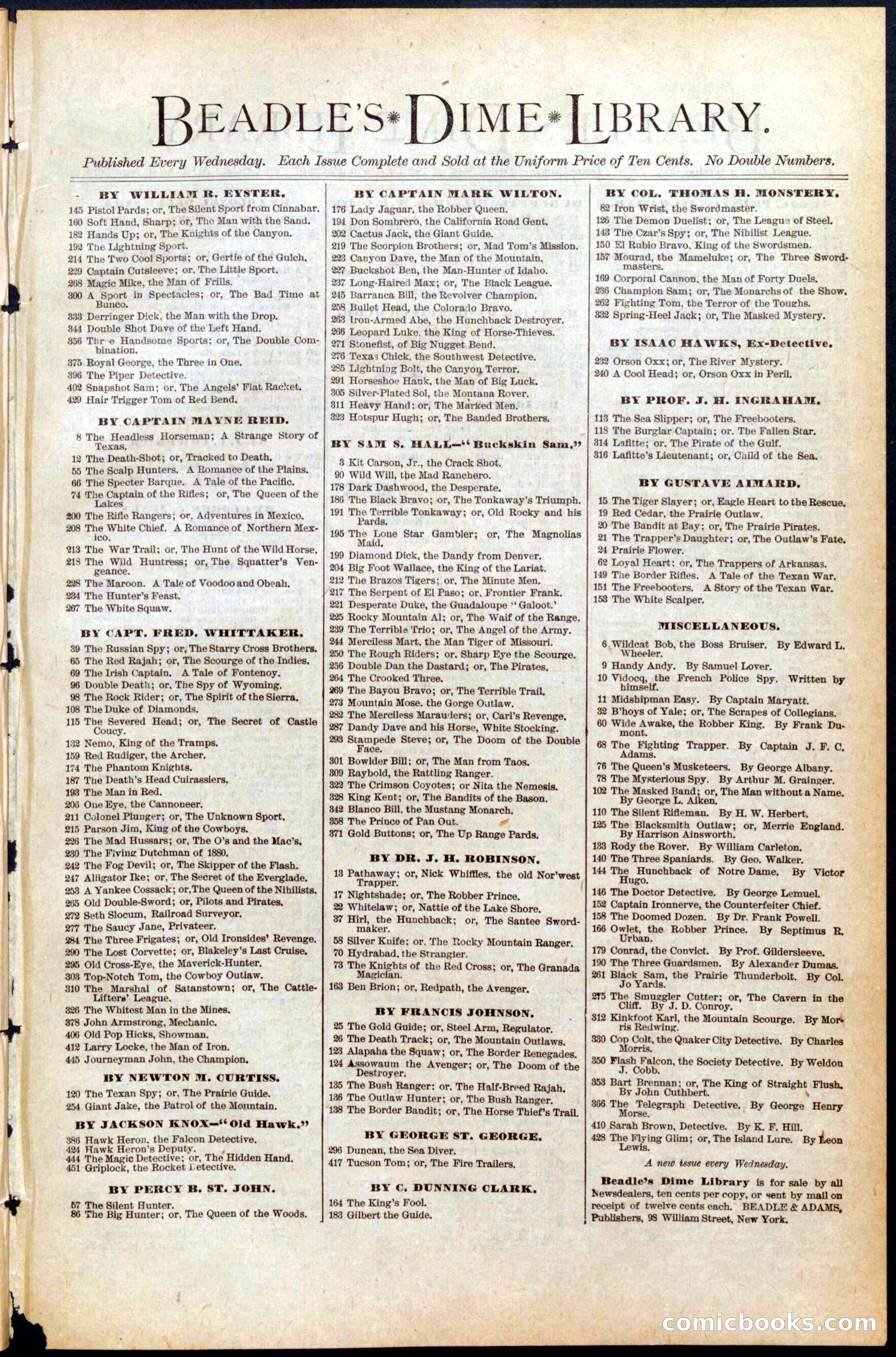 Beadle's Dime Library No. 451 — page 31 of 32