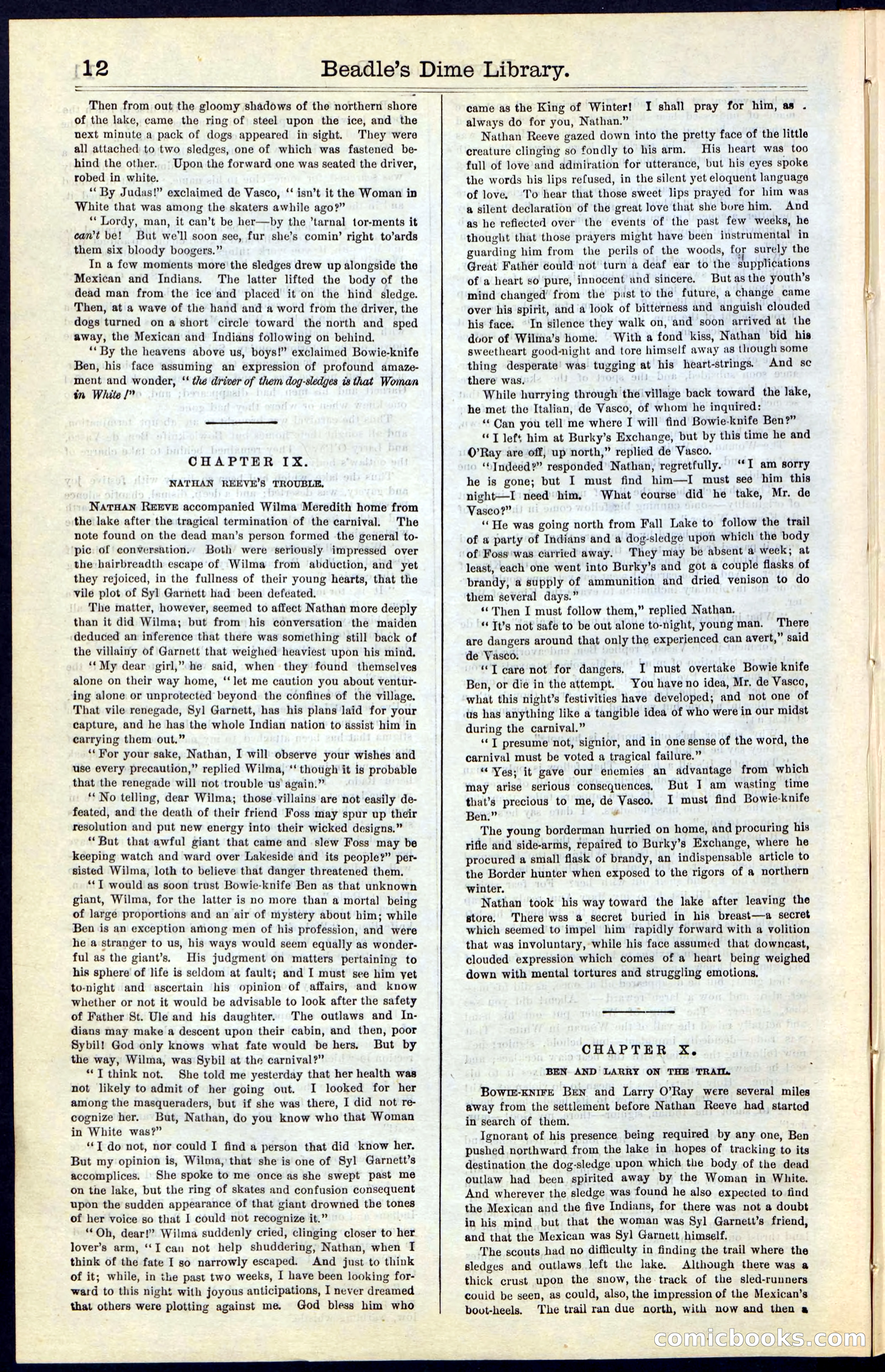 Beadle's New York Dime Library, Vol. IV, No. 46 — page 12 of 40