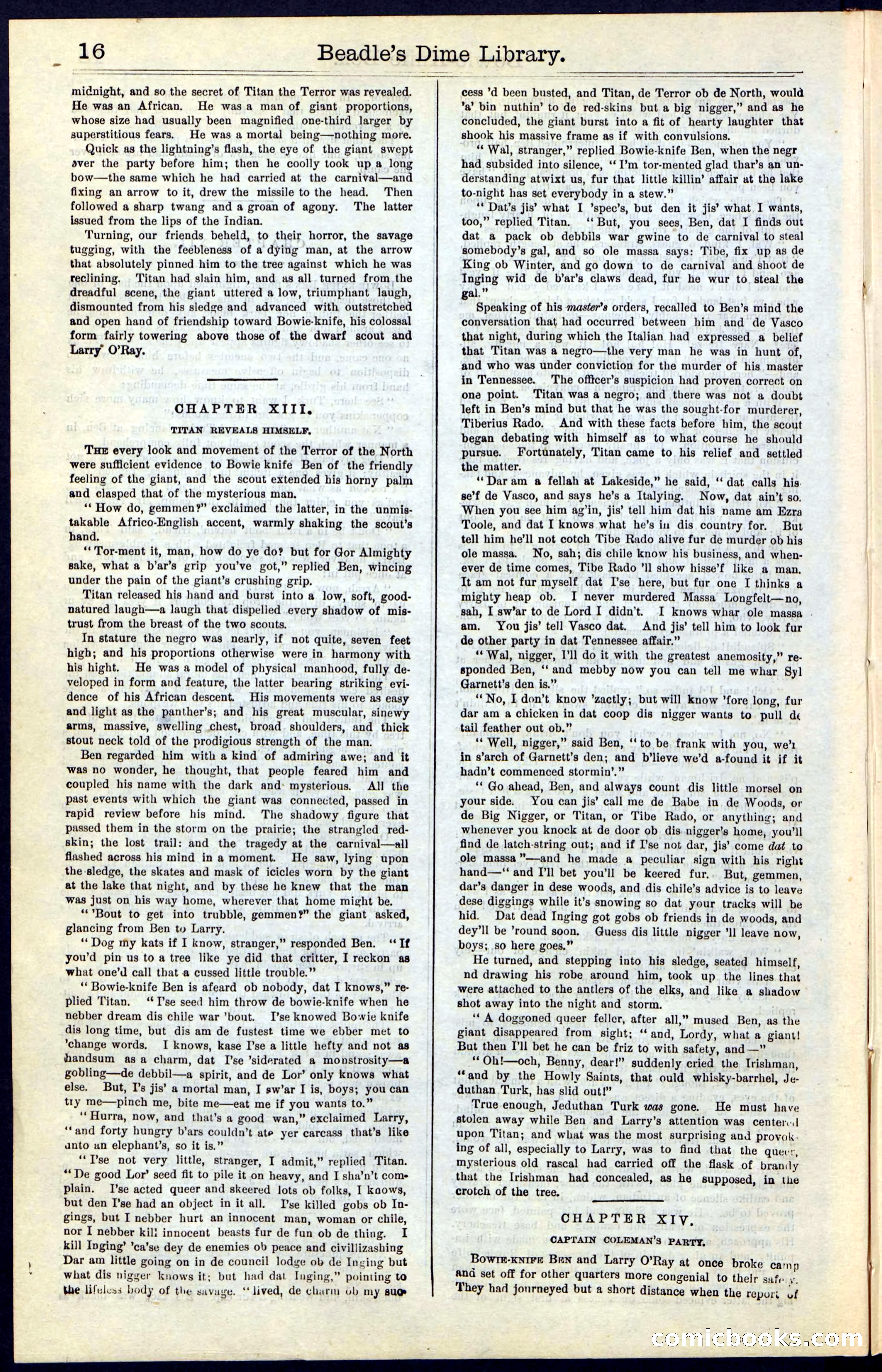 Beadle's New York Dime Library, Vol. IV, No. 46 — page 16 of 40