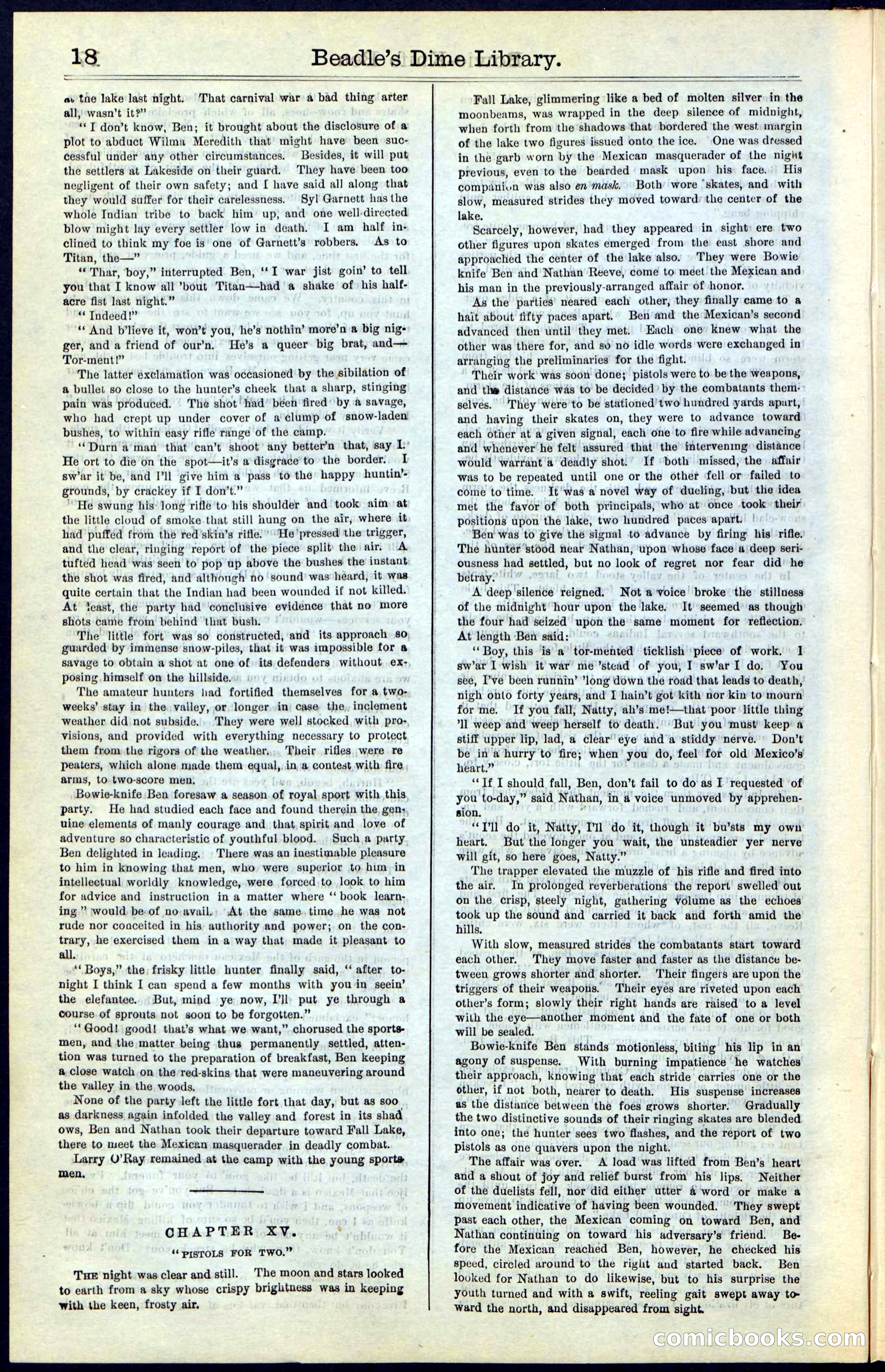 Beadle's New York Dime Library, Vol. IV, No. 46 — page 18 of 40