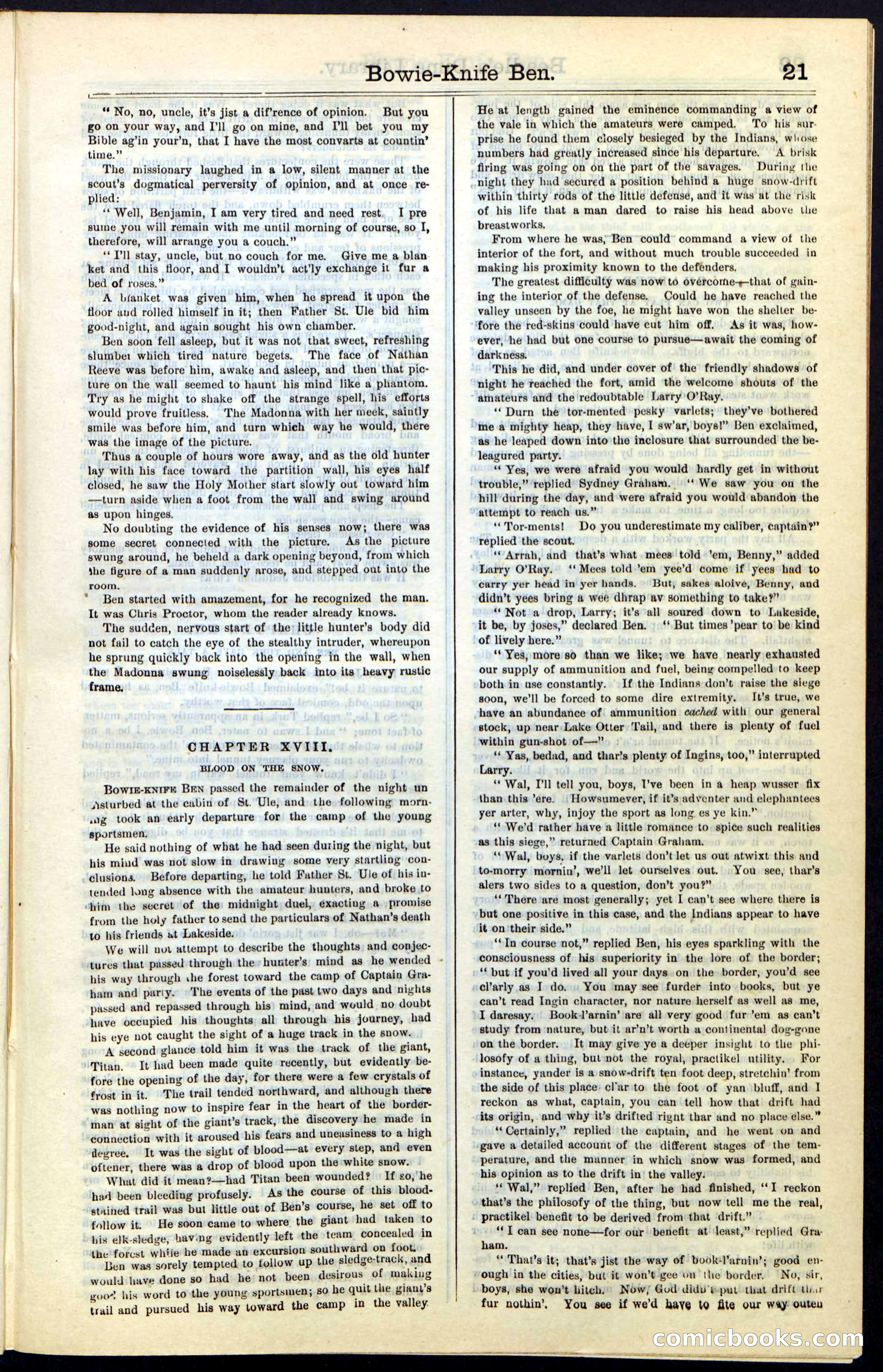 Beadle's New York Dime Library, Vol. IV, No. 46 — page 21 of 40