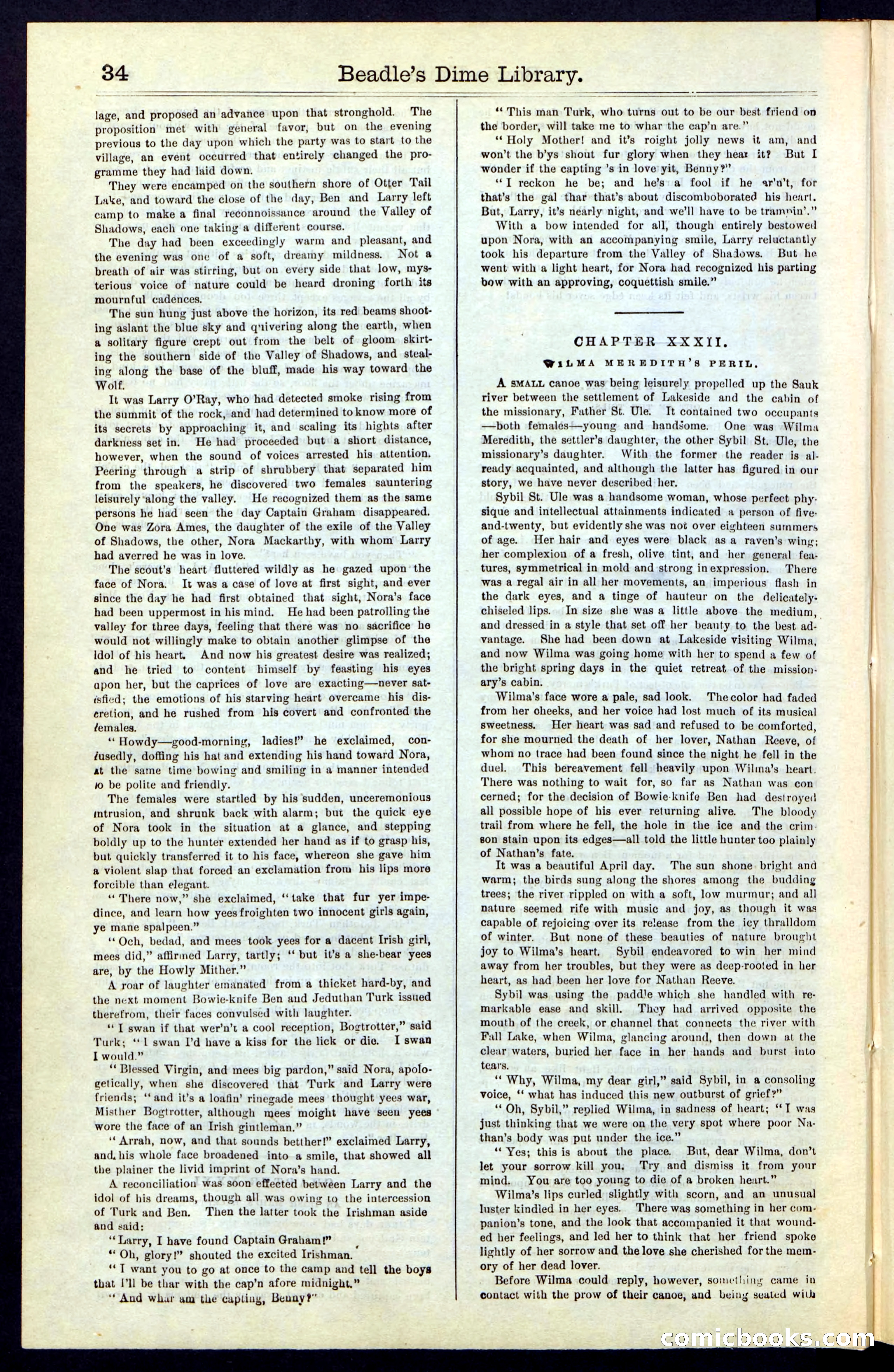 Beadle's New York Dime Library, Vol. IV, No. 46 — page 34 of 40