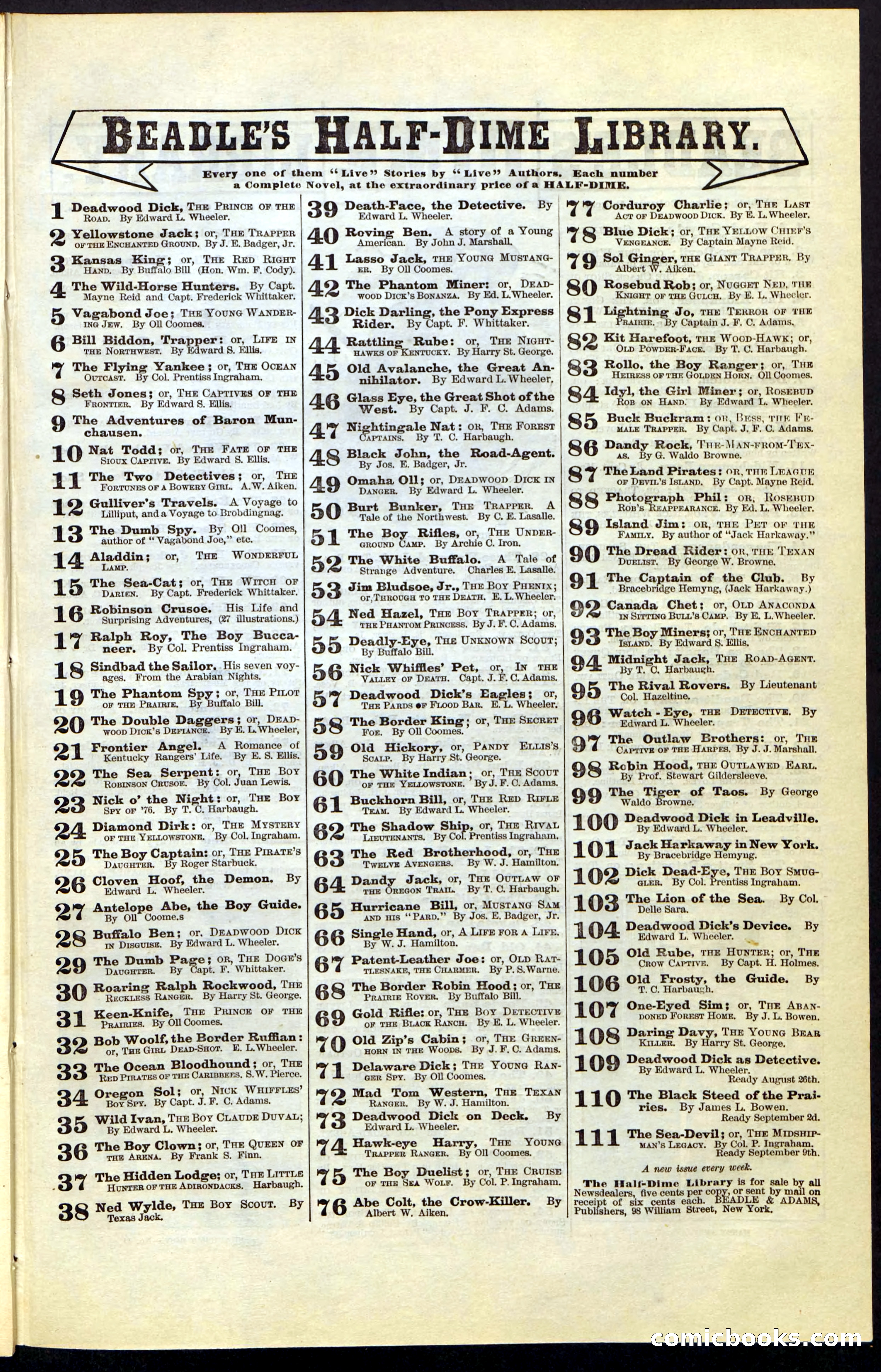 Beadle's New York Dime Library, Vol. IV, No. 46 — page 39 of 40