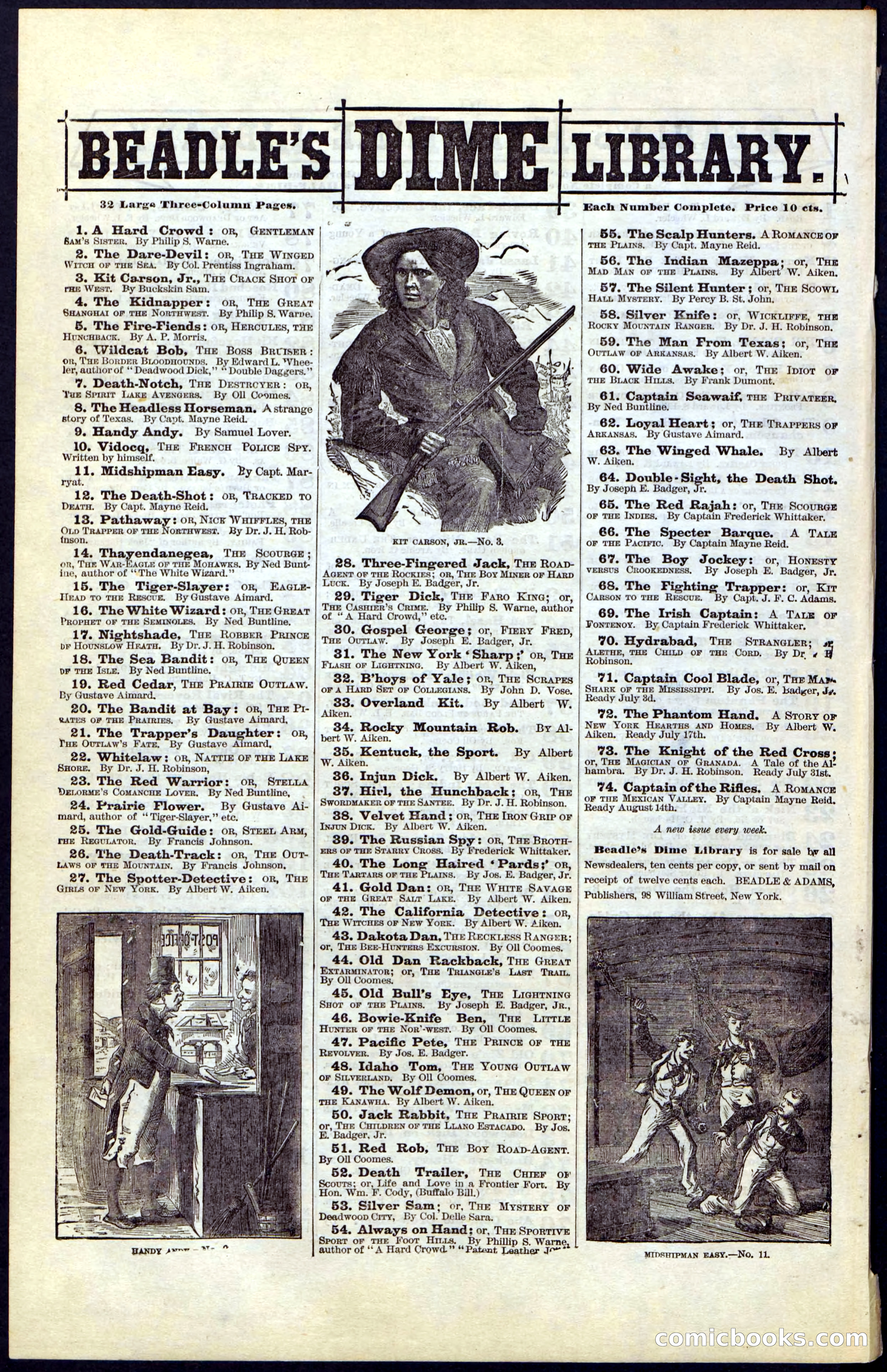 Beadle's New York Dime Library, Vol. IV, No. 46 — page 40 of 40