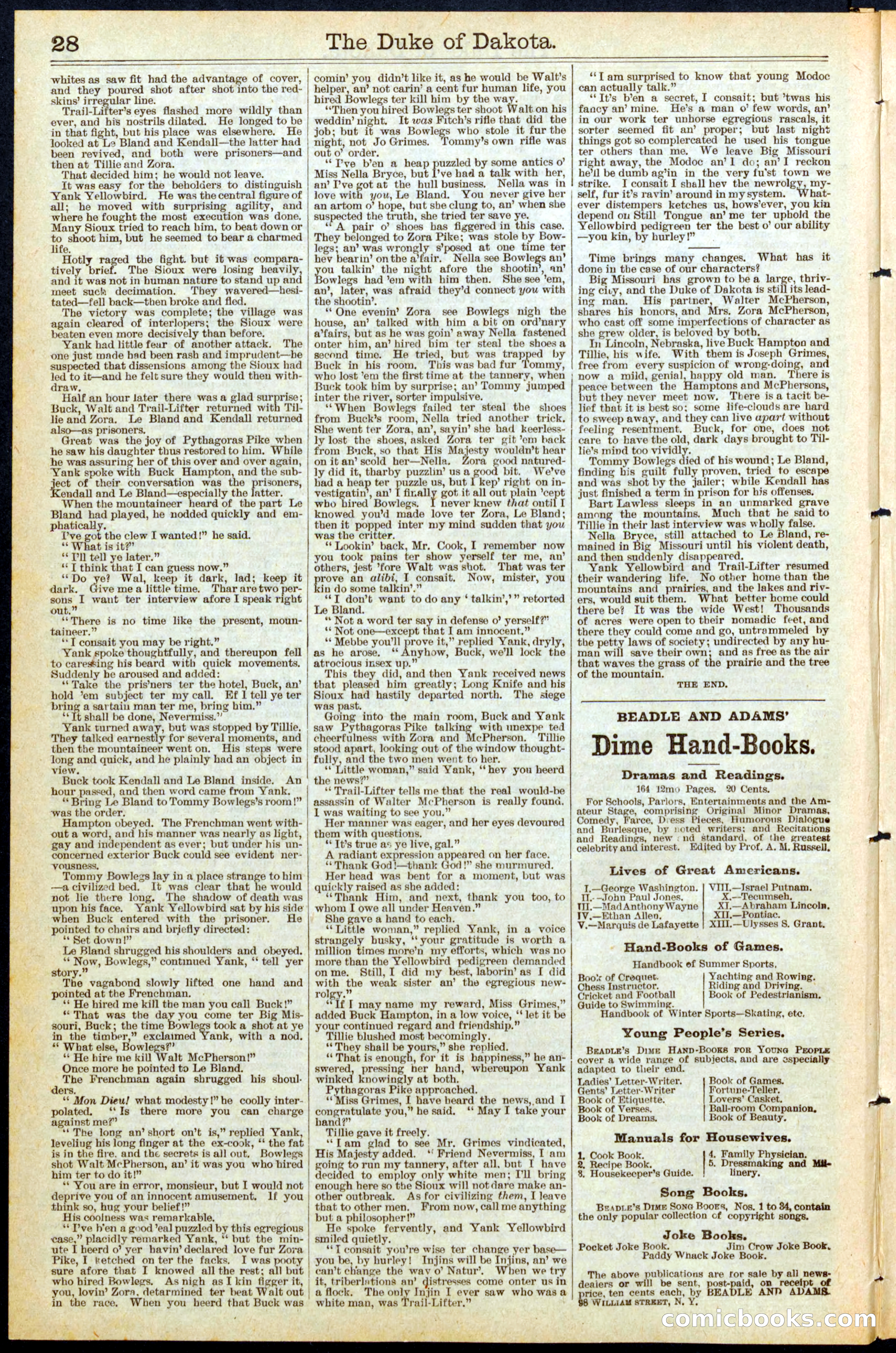 Beadle's New York Dime Library No. 470 — page 28 of 32