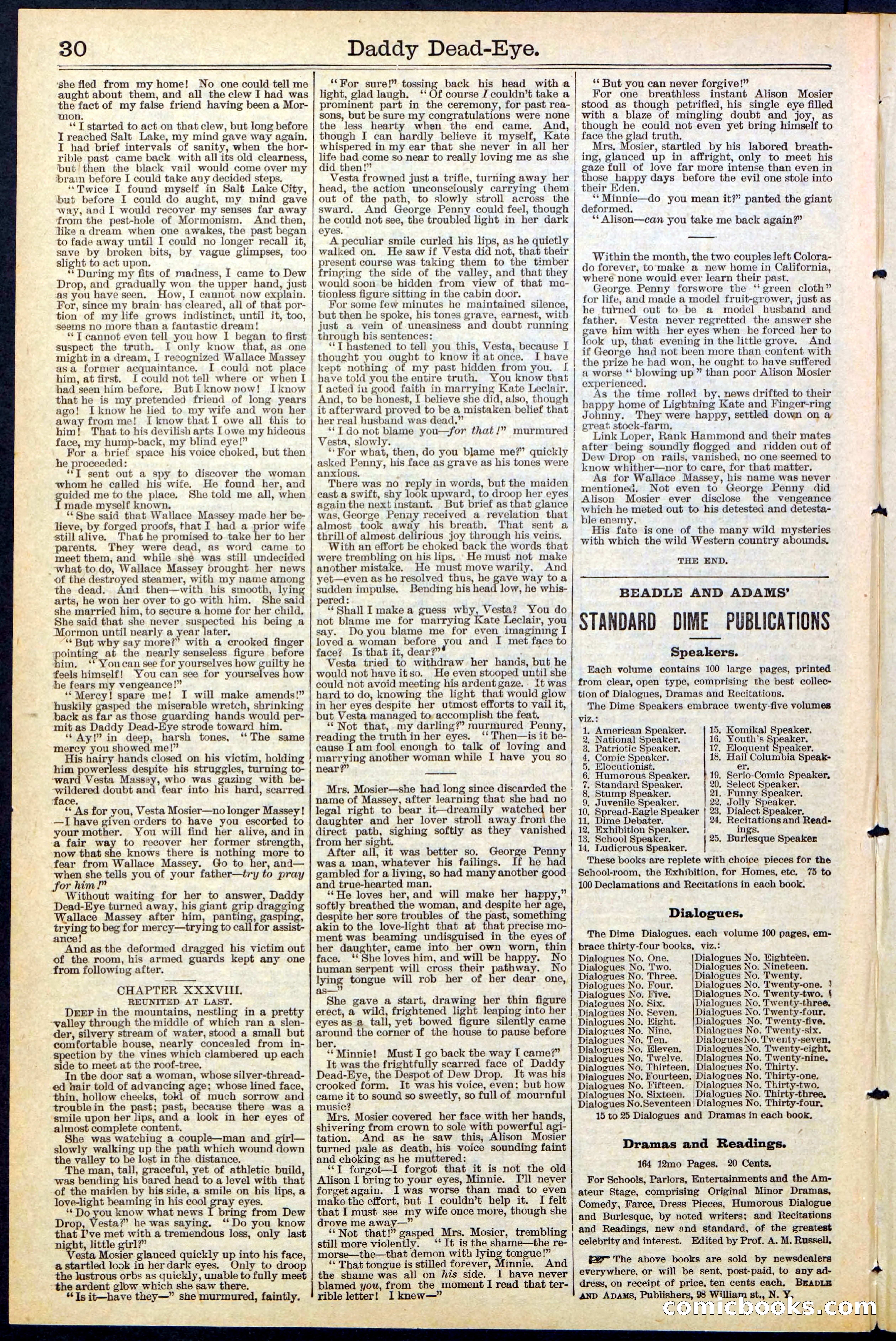 Beadle's New York Dime Library No. 474 — page 30 of 32