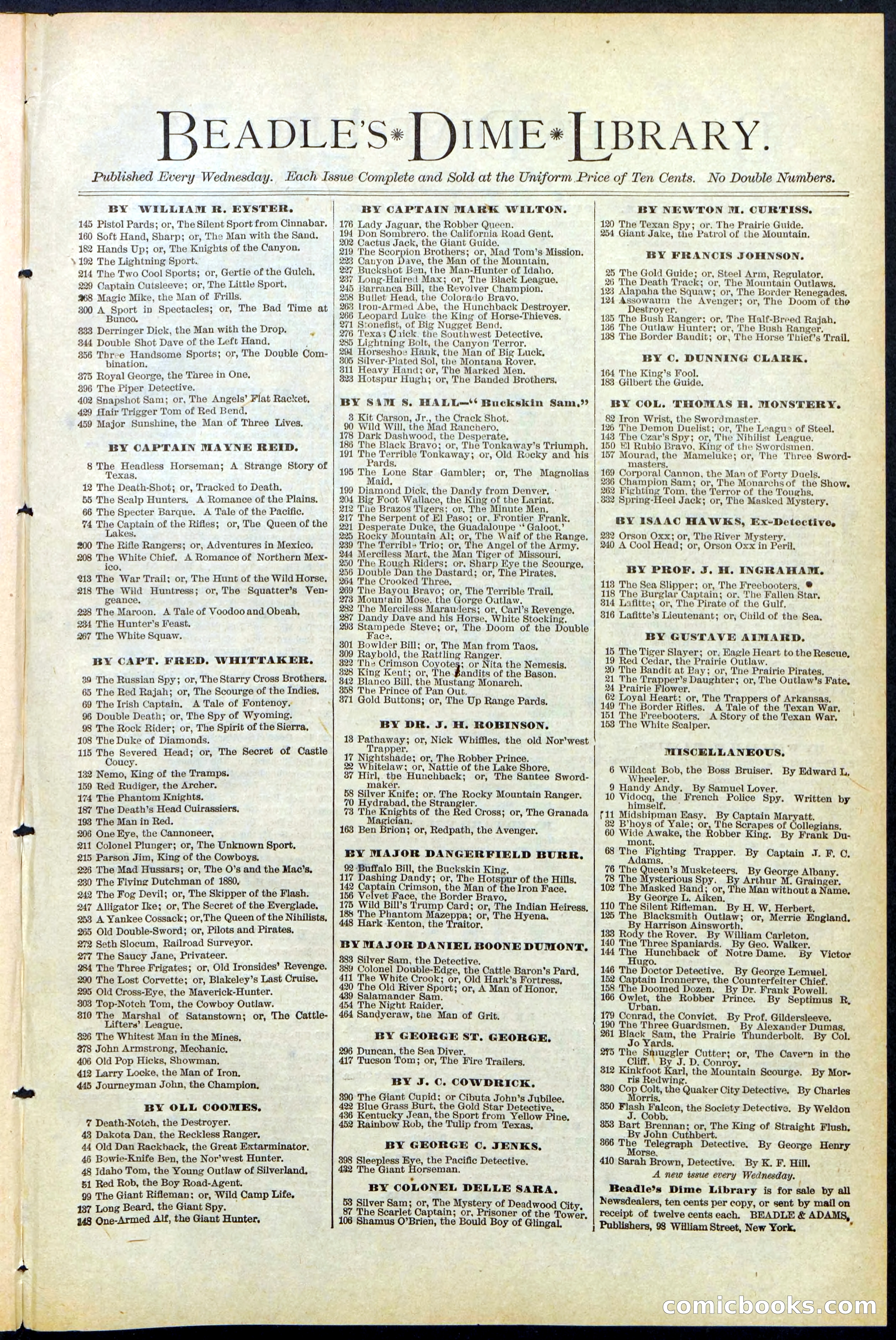 Beadle's New York Dime Library No. 474 — page 31 of 32